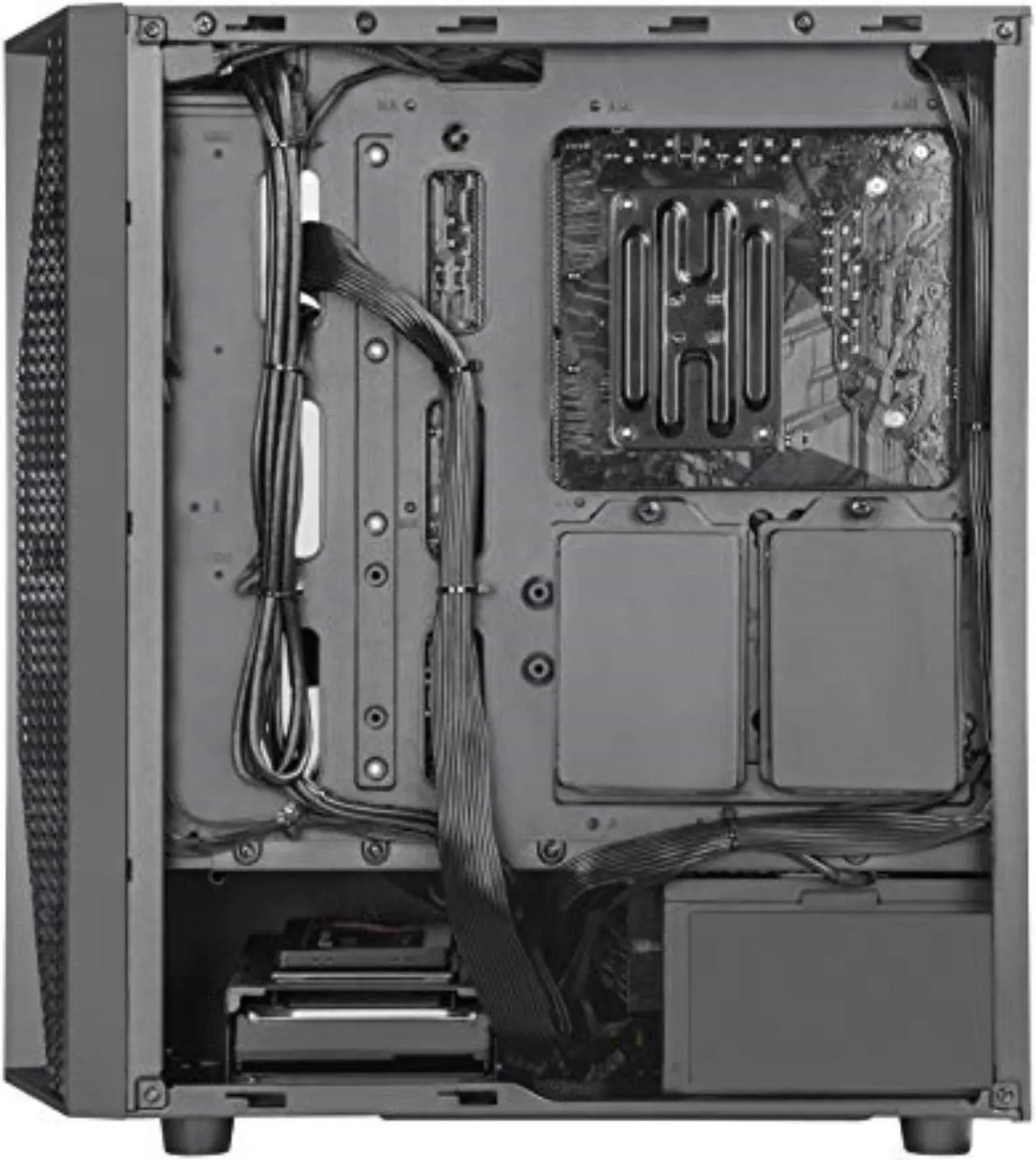 Alt view image 6 of 6 - ATX Case/120mm Black Fan x1 included/U3x2,U2x1,CTIA Audio x1/3.5"x1 + 2.5"x6/Aggressive Design /TG Side Panel /Black Steel Body and ABS Bazel