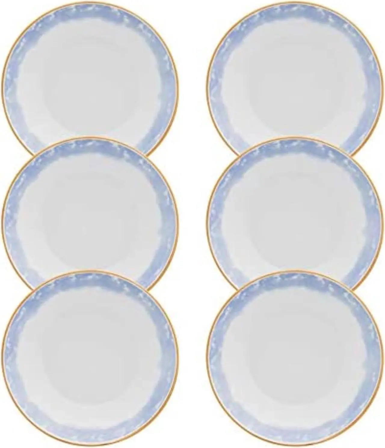 Main image of Oxford Coup 6 Large Dinner 8.46" Soup Bowls in Blue and Yellow
