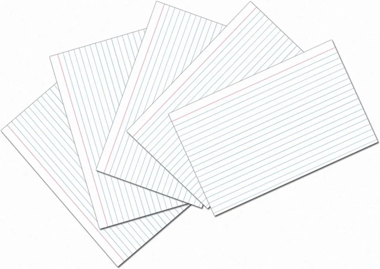Main image of Index Cards, White, Ruled, 1/4" Ruled 5" x 8", 100 Cards