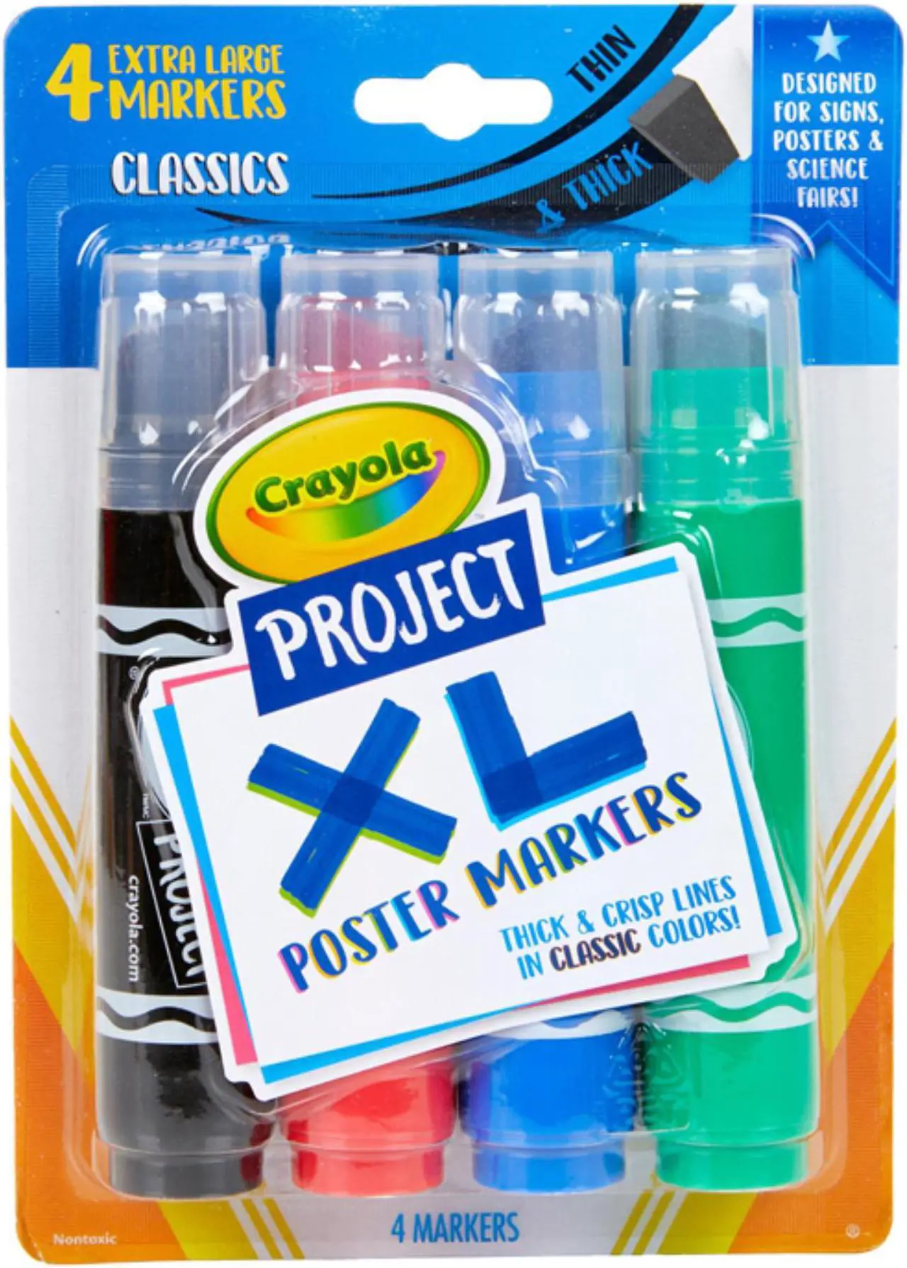 Main image of Project XL Poster Markers, Classic, 4 Count