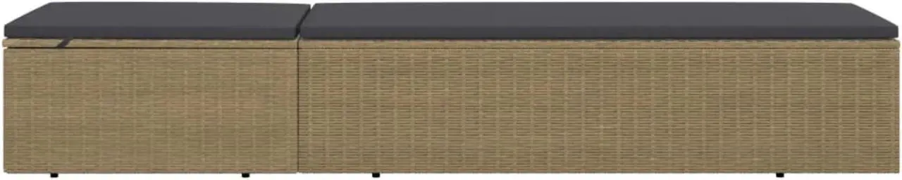 Alt view image 5 of 13 - vidaXL Sunlounger Poly Rattan Brown and Dark Gray
