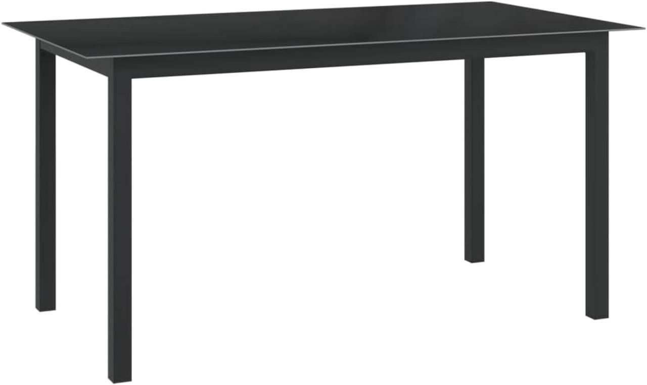 Alt view image 5 of 13 - vidaXL Patio Table Outdoor Dining Table with Glass Top Black Aluminum and Glass