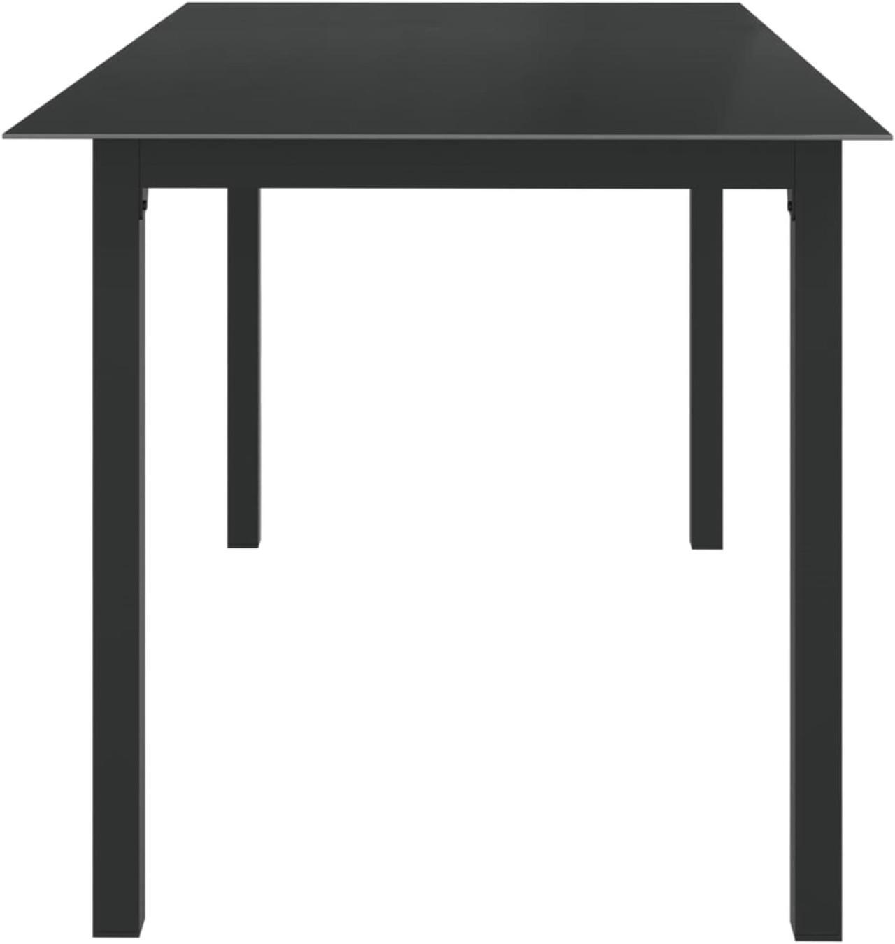 Alt view image 6 of 13 - vidaXL Patio Table Outdoor Dining Table with Glass Top Black Aluminum and Glass