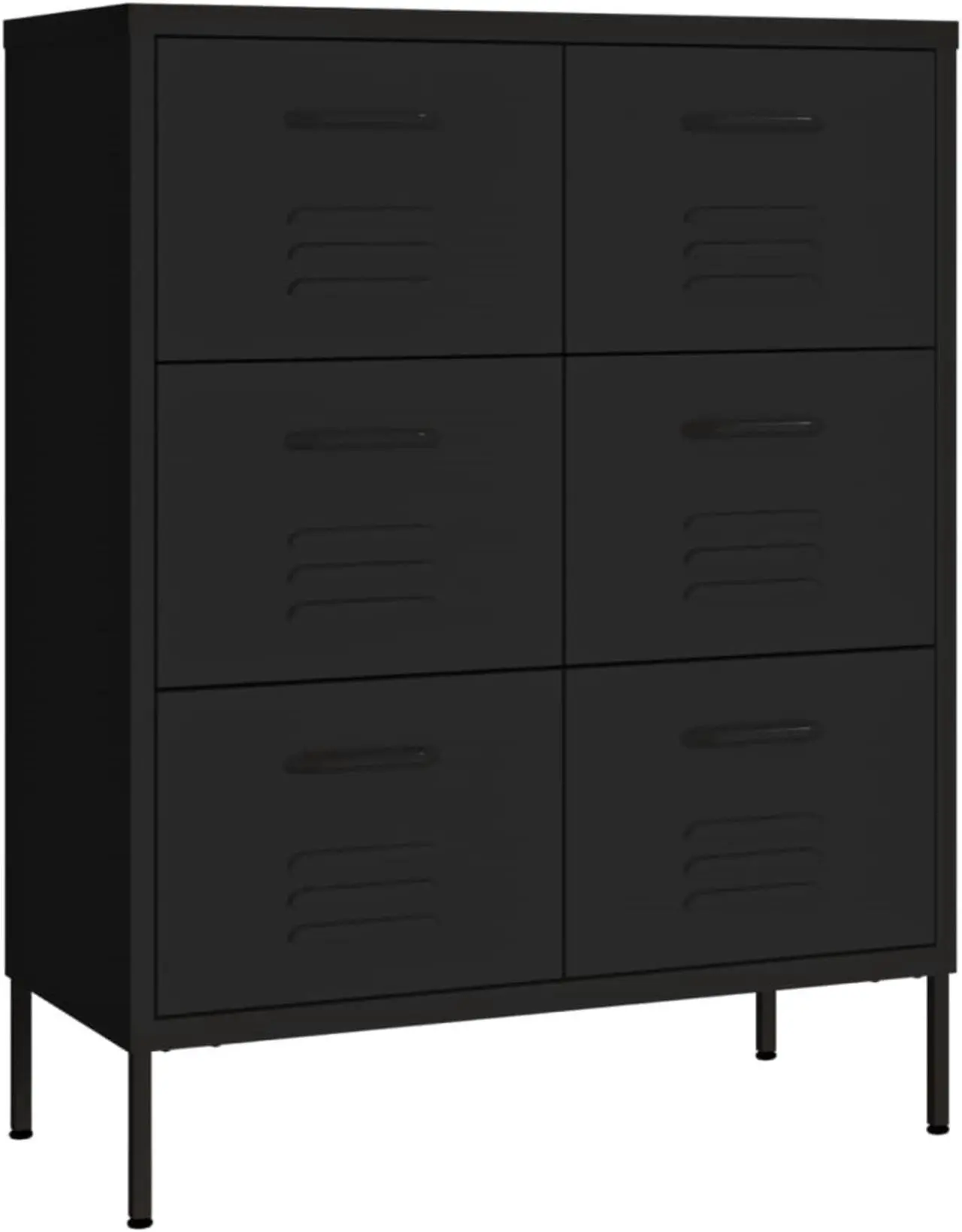 Alt view image 8 of 17 - vidaXL Drawer Cabinet File Cabinet Freestanding Storage Cabinet Black Steel