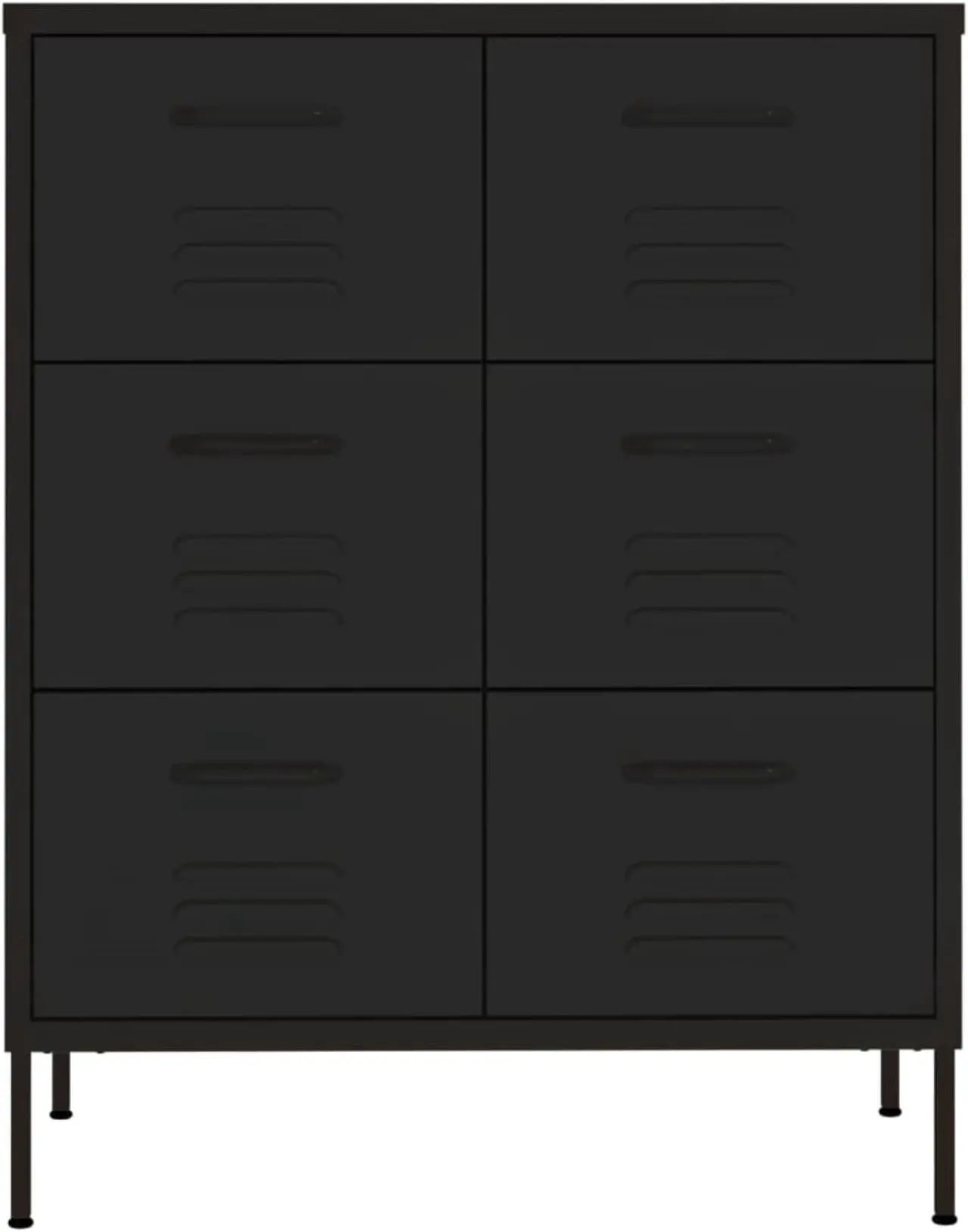 Alt view image 11 of 17 - vidaXL Drawer Cabinet File Cabinet Freestanding Storage Cabinet Black Steel