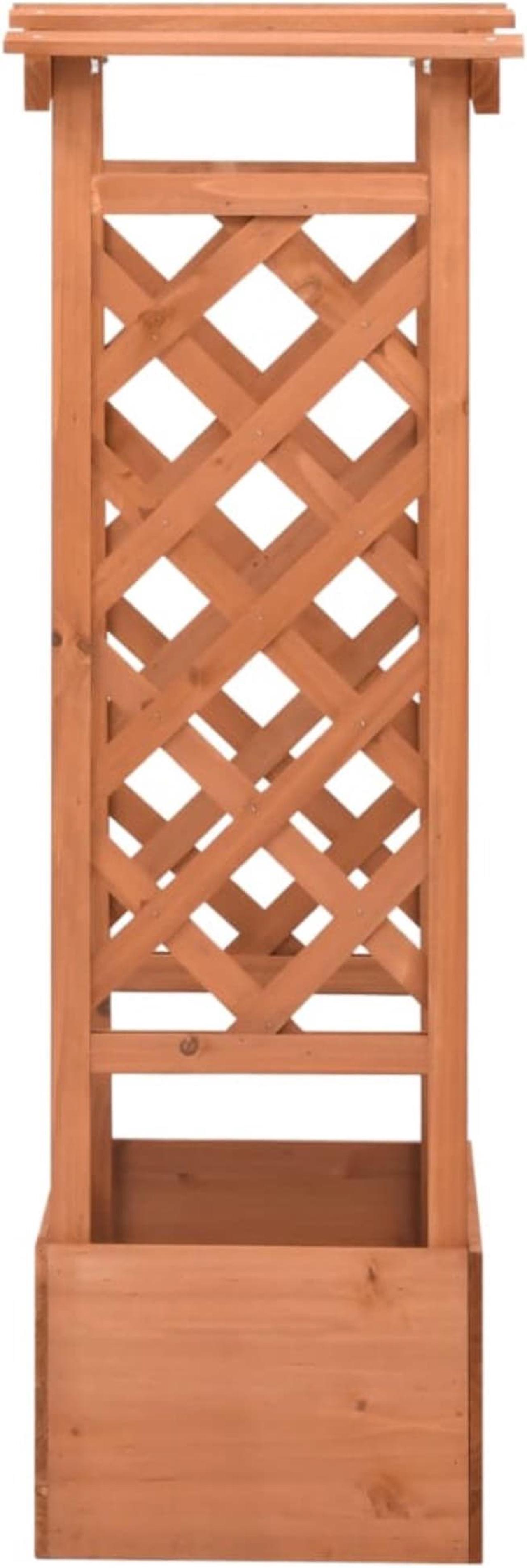 Alt view image 6 of 16 - vidaXL Planter Flower Box with Arch Trellis Raised Bed Planter Solid Firwood