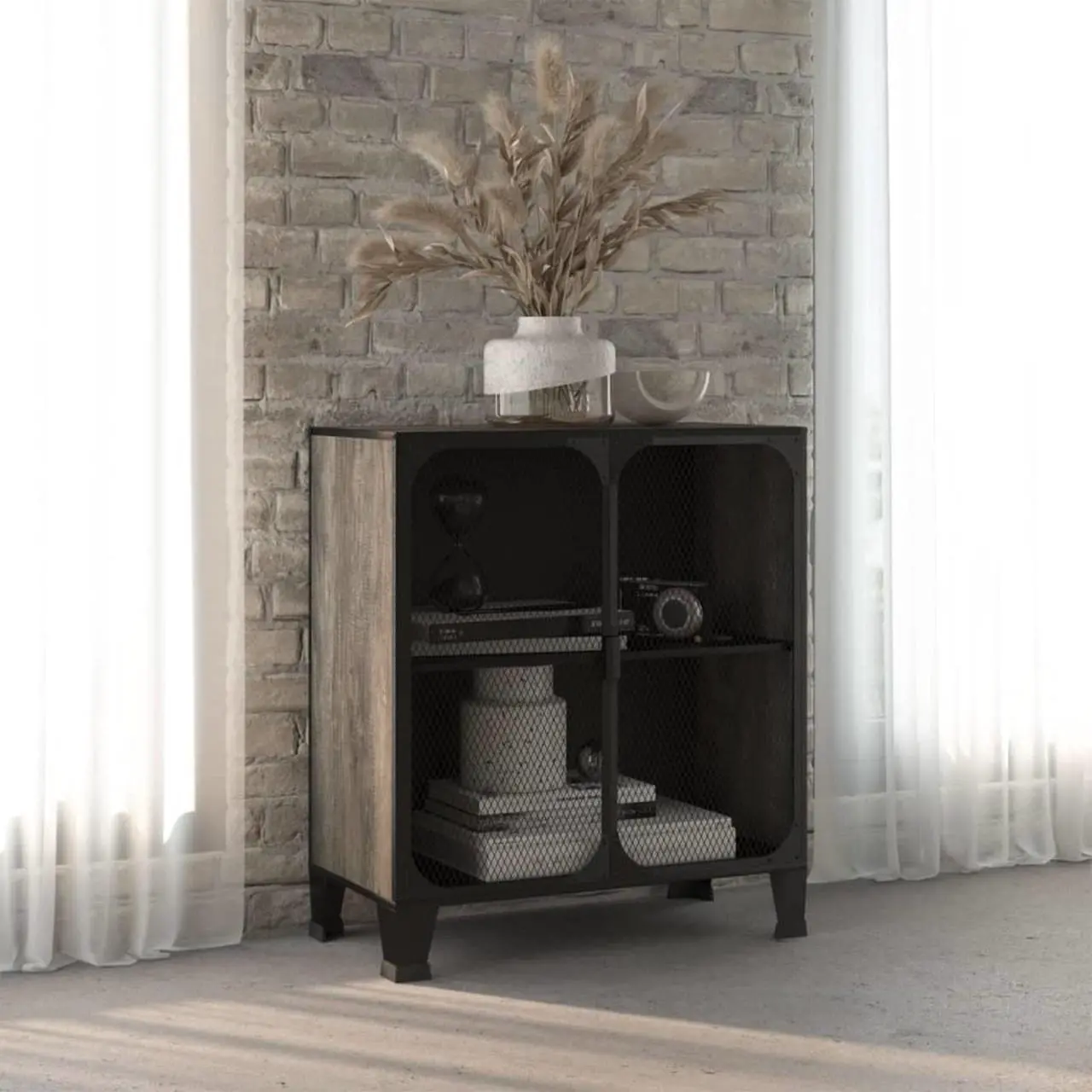 Alt view image 8 of 18 - vidaXL Storage Cabinet File Cabinet Filing Storage Cabinet Gray Metal and MDF