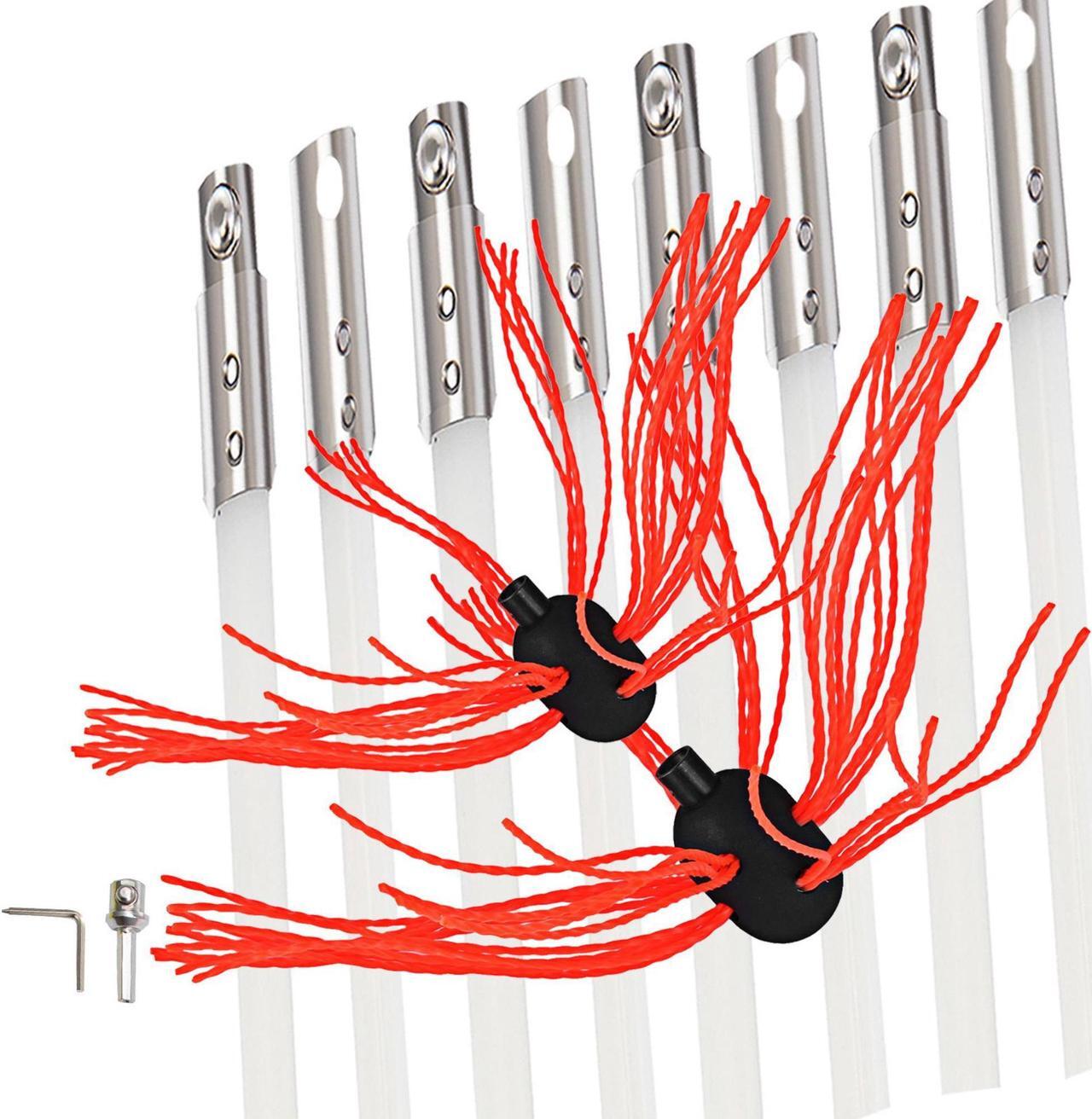 Main image of Chimney Cleaner Sweep Kit Cleaning Rotary Brush Rod Fireplace 8m +extra Head