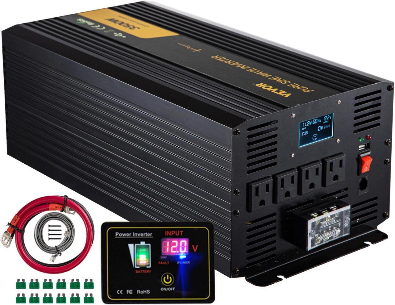 Main image of VEVOR Pure Sine Wave Inverter Power Inverter 3500W DC12V to AC120V Inverter LCD