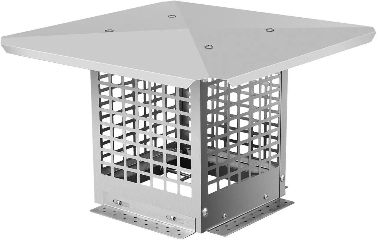 VEVOR Chimney Cap Flue Caps 8" X 8" Fireplace Chimney Cover 304 Stainless Steel