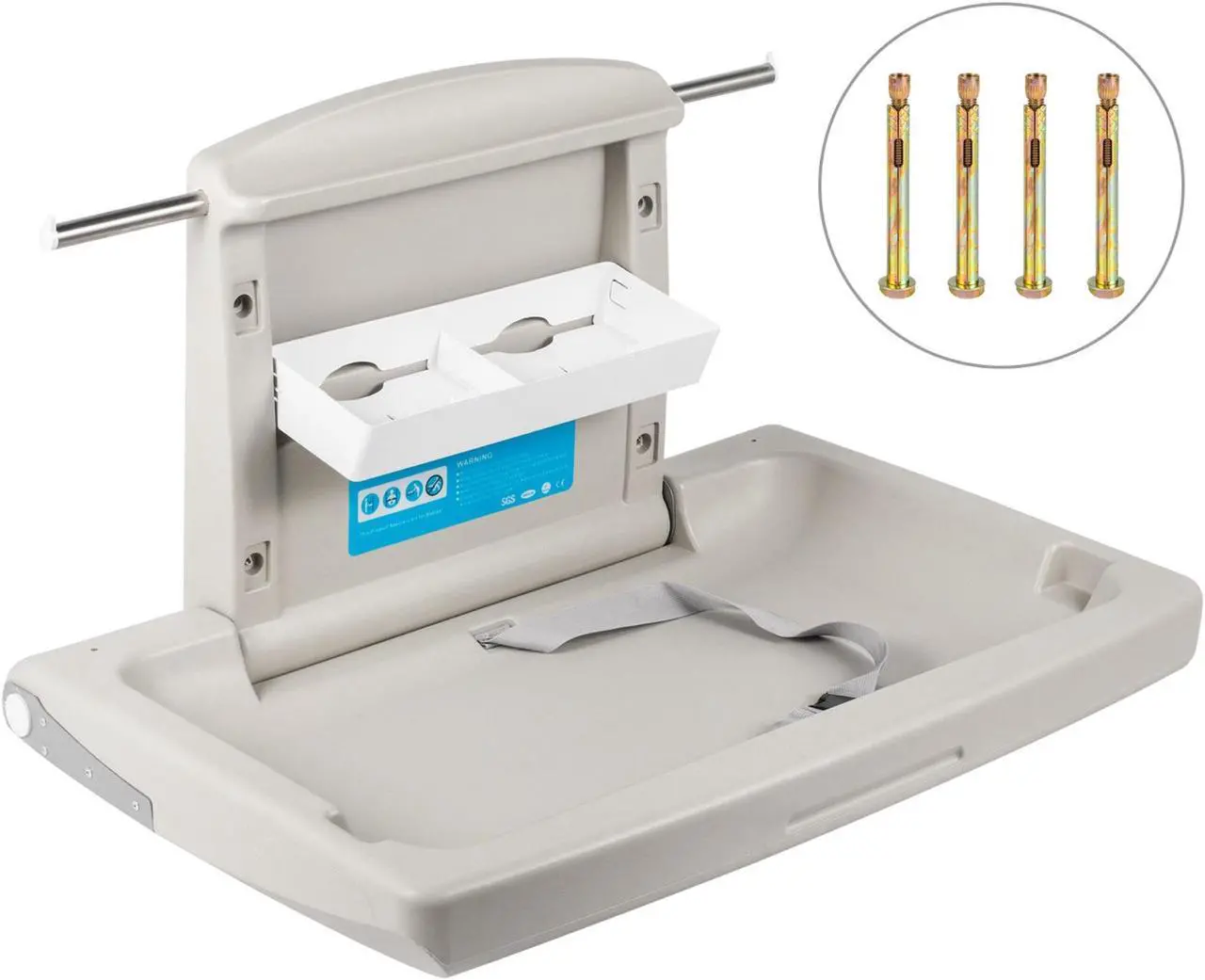 Main image of VEVOR Baby Changing Station Commercial Wall Mounted Diaper Changing Table Fold Down