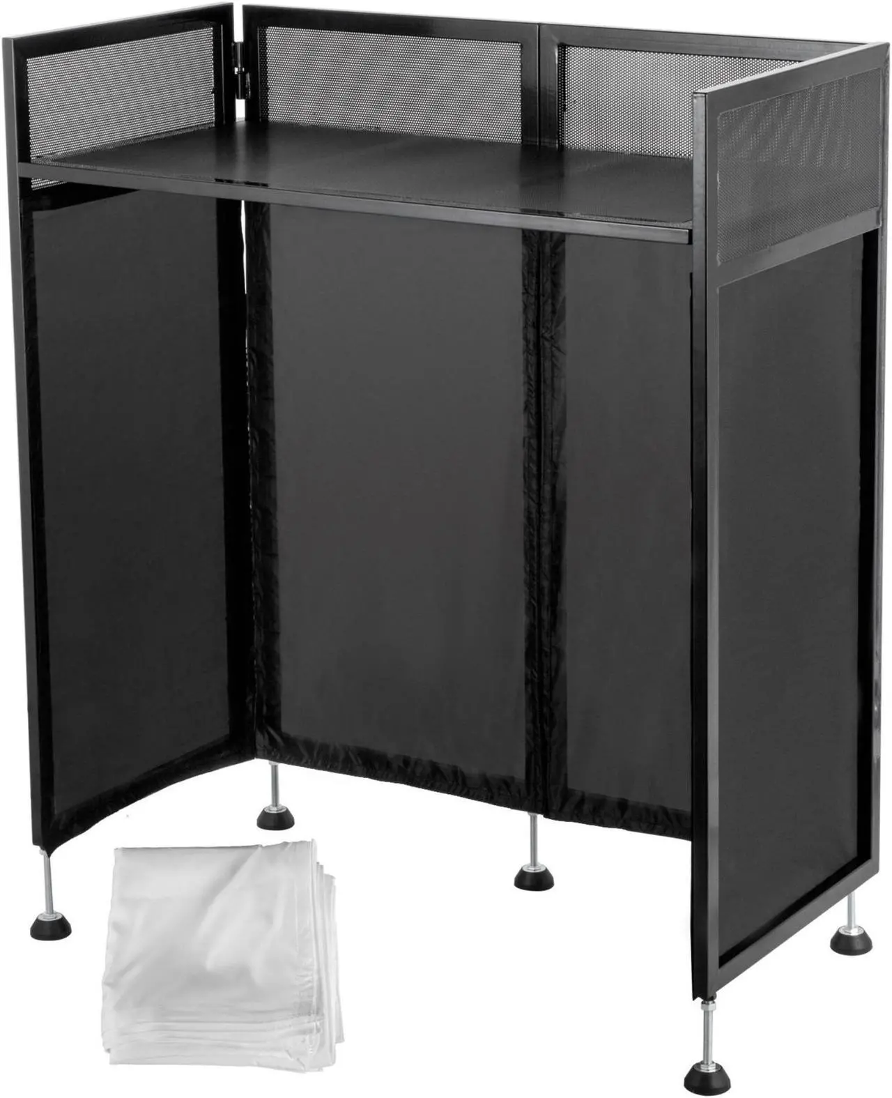 Main image of VEVOR Dj Event Facade White/black Scrim Metal Frame Booth + 20" X 40" Flat Table Top
