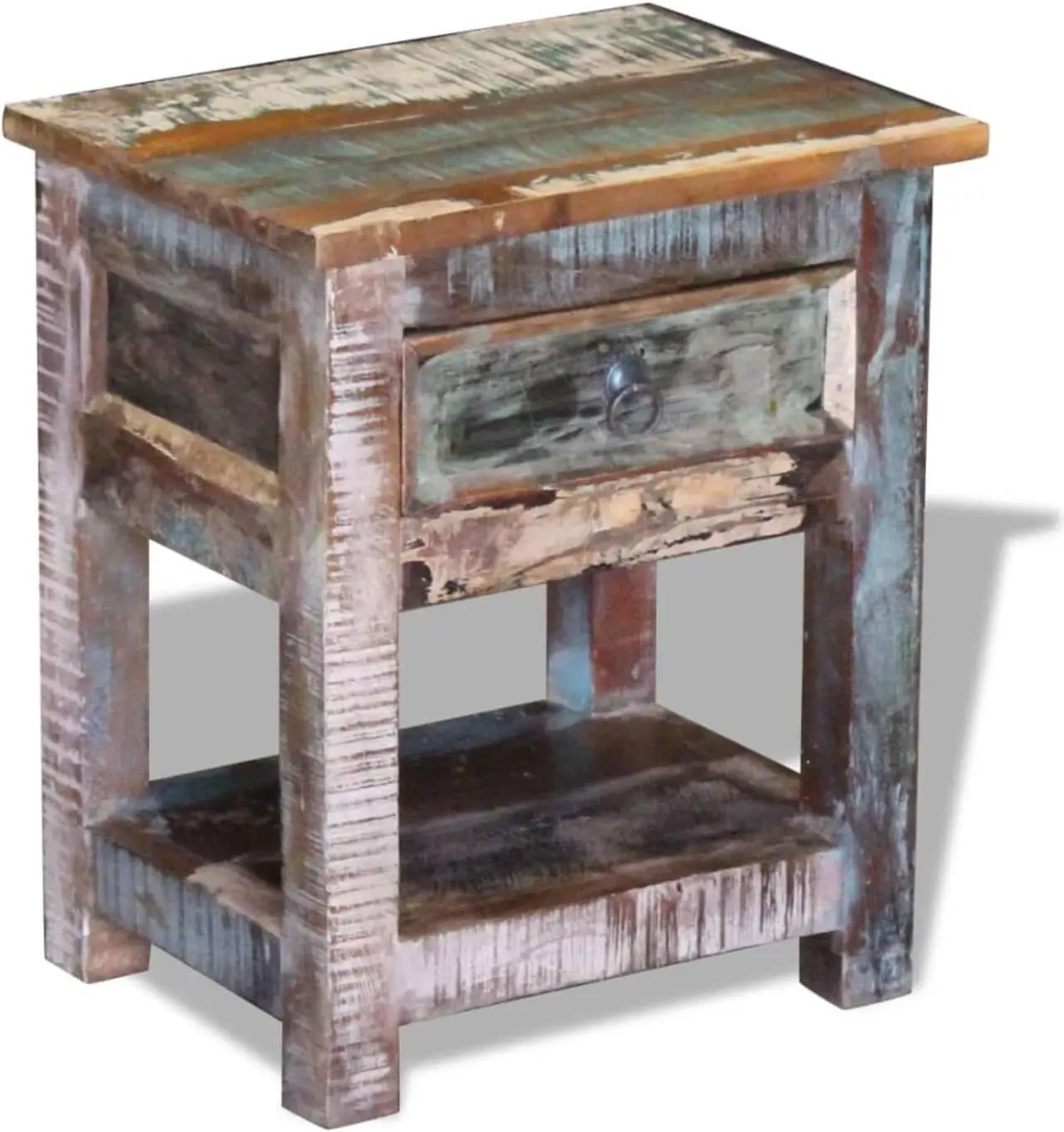 Alt view image 6 of 15 - vidaXL Desk Home Office Desk Computer Desk Workstation Solid Wood Reclaimed