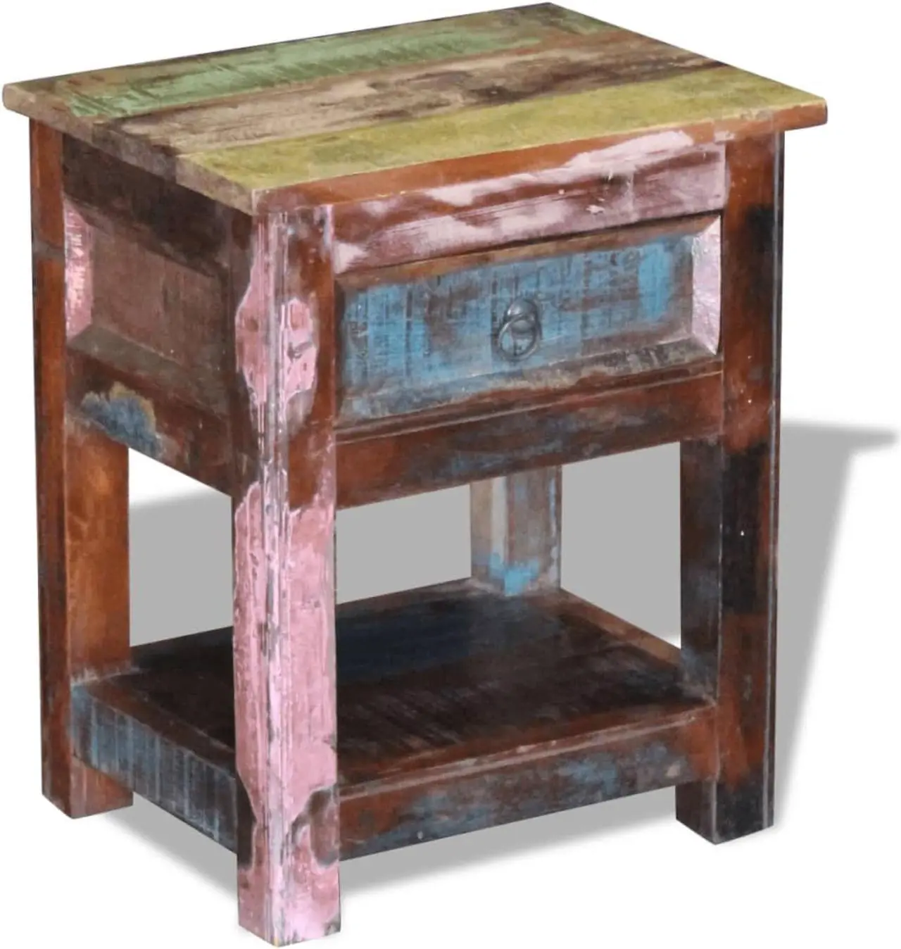 Alt view image 7 of 15 - vidaXL Desk Home Office Desk Computer Desk Workstation Solid Wood Reclaimed