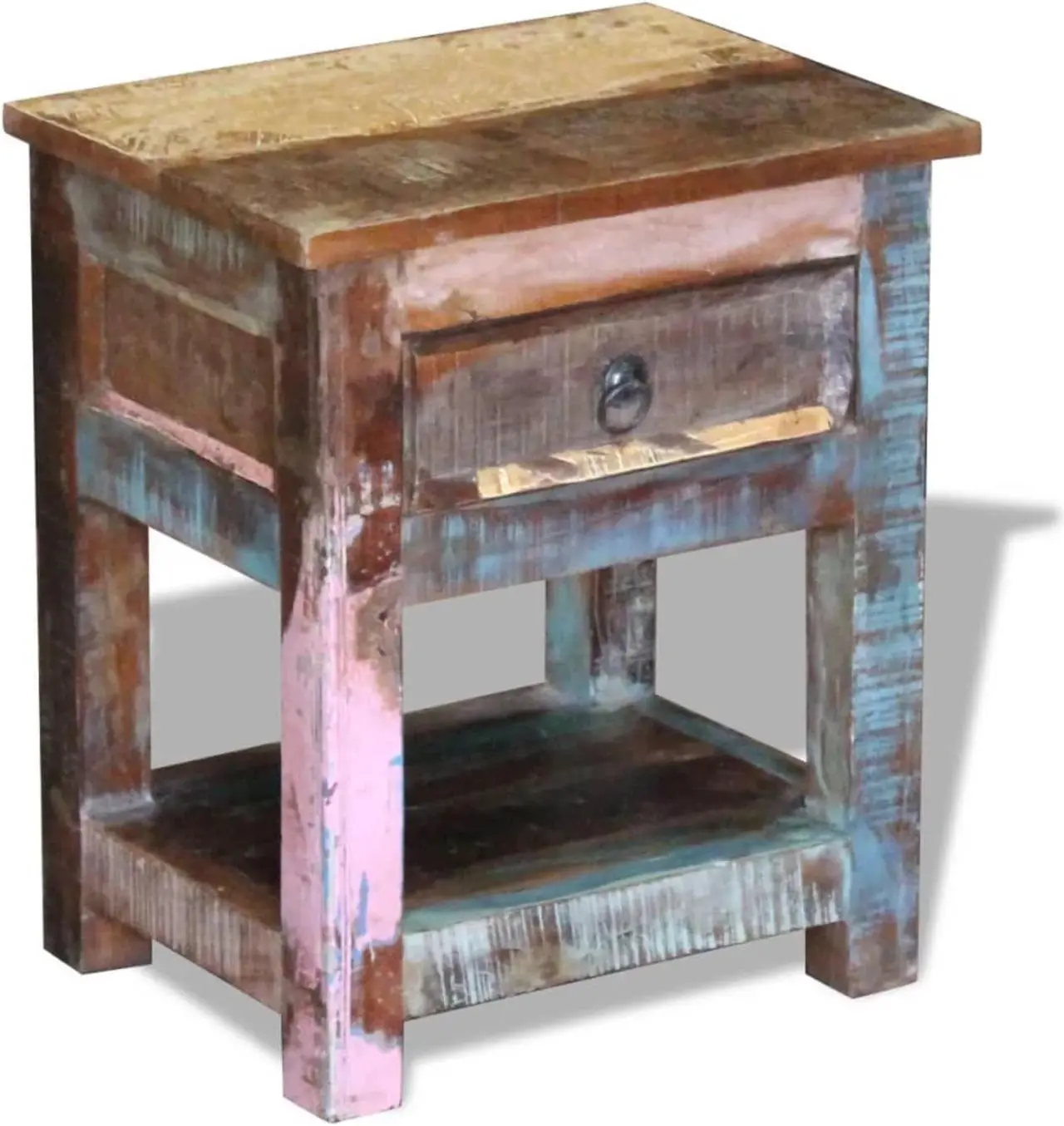 Alt view image 8 of 15 - vidaXL Desk Home Office Desk Computer Desk Workstation Solid Wood Reclaimed