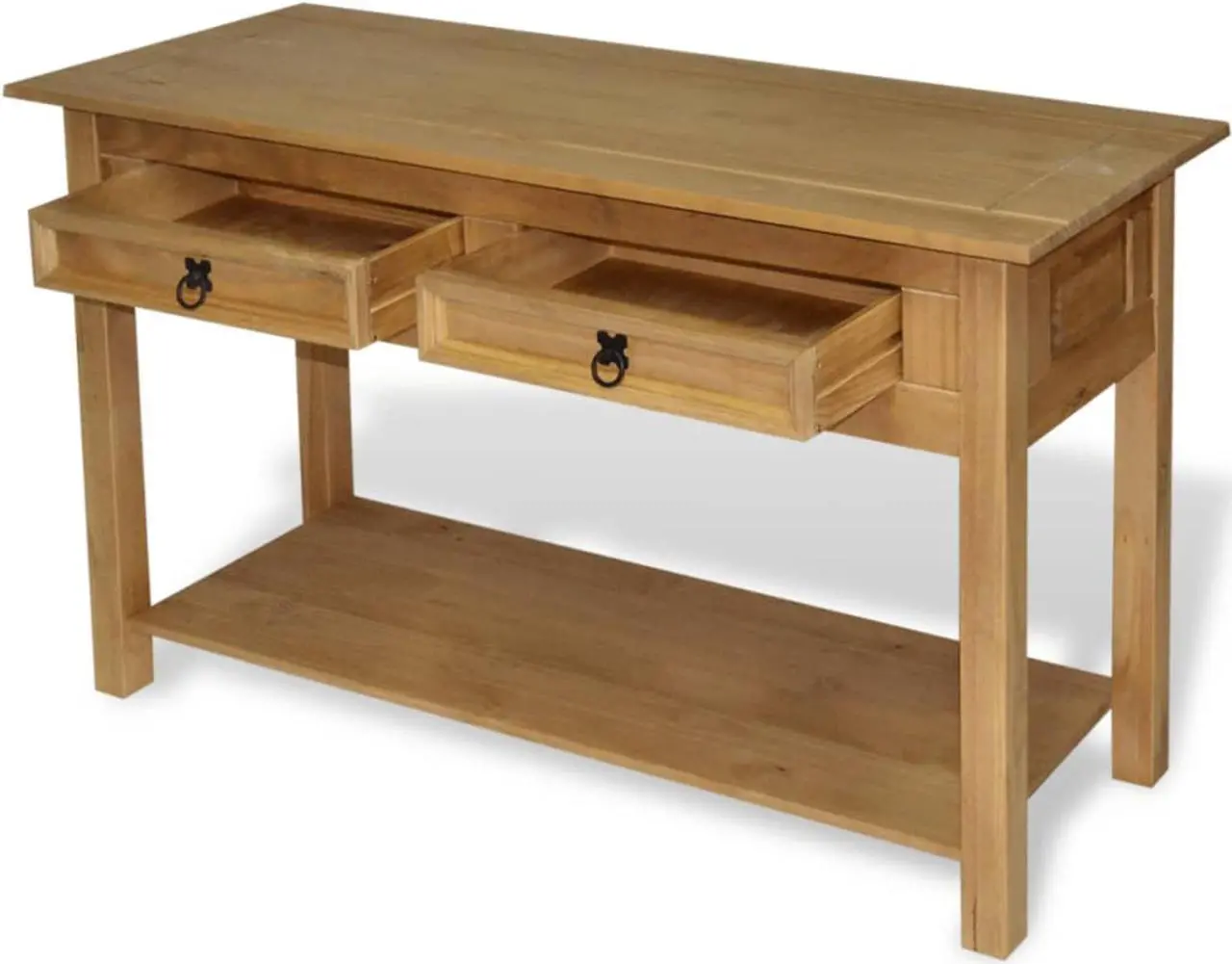 Alt view image 3 of 10 - vidaXL Console Table Mexican Pine Corona Range 35.4"x13.6"x28.7"