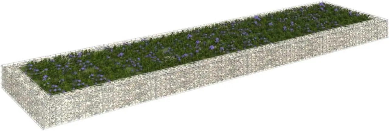 vidaXL Gabion Raised Bed Galvanized Steel 157.5"x39.4"x7.9"