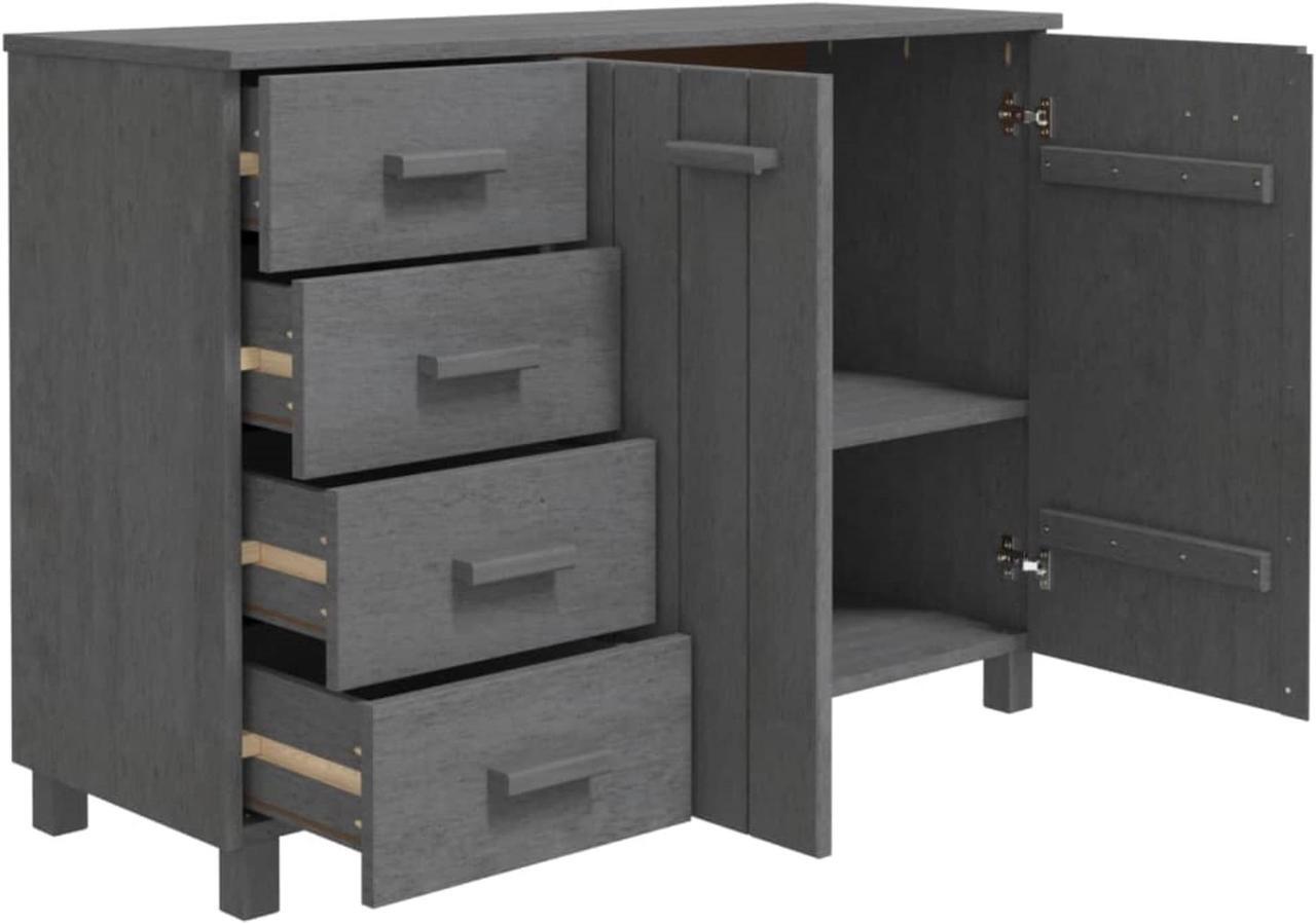 Alt view image 10 of 18 - vidaXL Sideboard Dark Gray 44.5"x15.7"x31.5" Solid Wood Pine