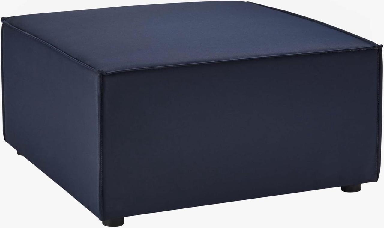 Main image of Saybrook Outdoor Patio Upholstered Sectional Sofa Ottoman Navy