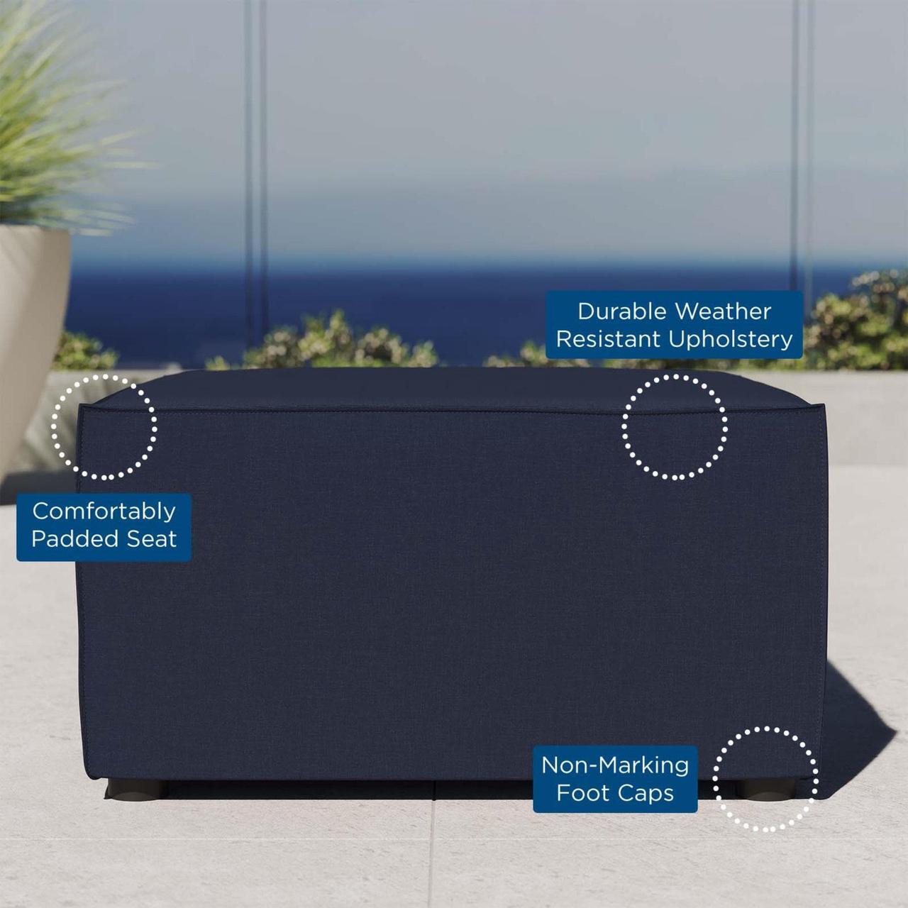 Alt view image 5 of 6 - Saybrook Outdoor Patio Upholstered Sectional Sofa Ottoman Navy