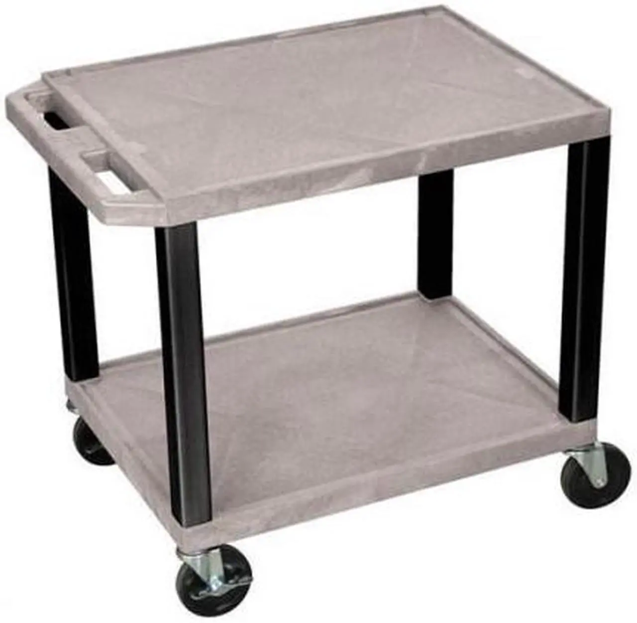 Alt view image 8 of 8 - Luxor WT26GYE-B Tuffy Gray 2 Shelf AV Cart