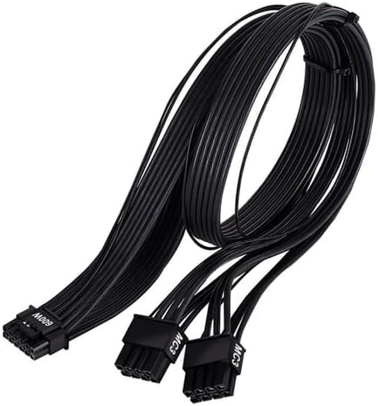 Alt view image 3 of 6 - 2 x EPS 8 pin (PSU) to 12+4 pin (GPU) 12VHPWR PCIe Gen5 cable