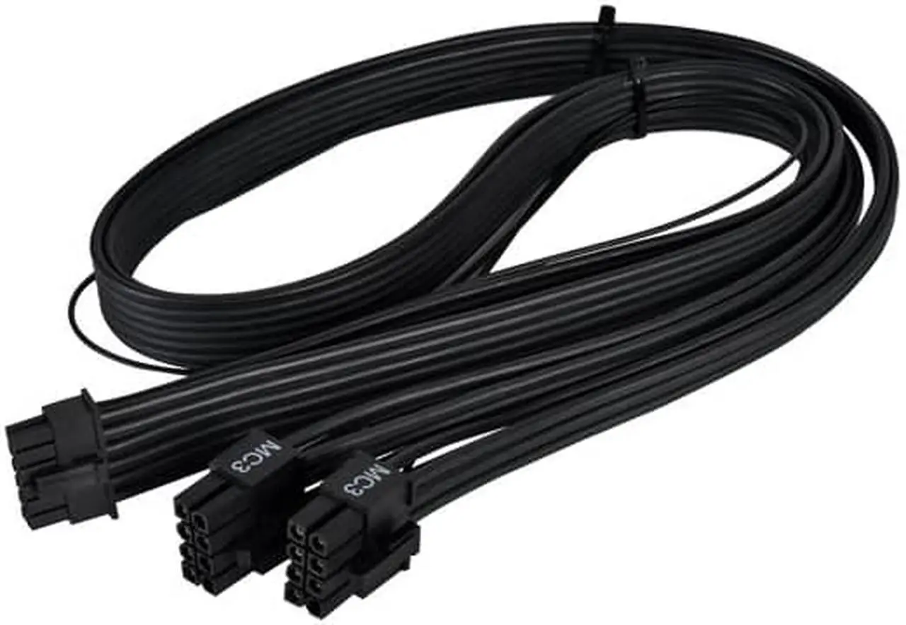 Alt view image 2 of 6 - 2 x EPS 8 pin (PSU) to 12+4 pin (GPU) 12VHPWR PCIe Gen5 cable