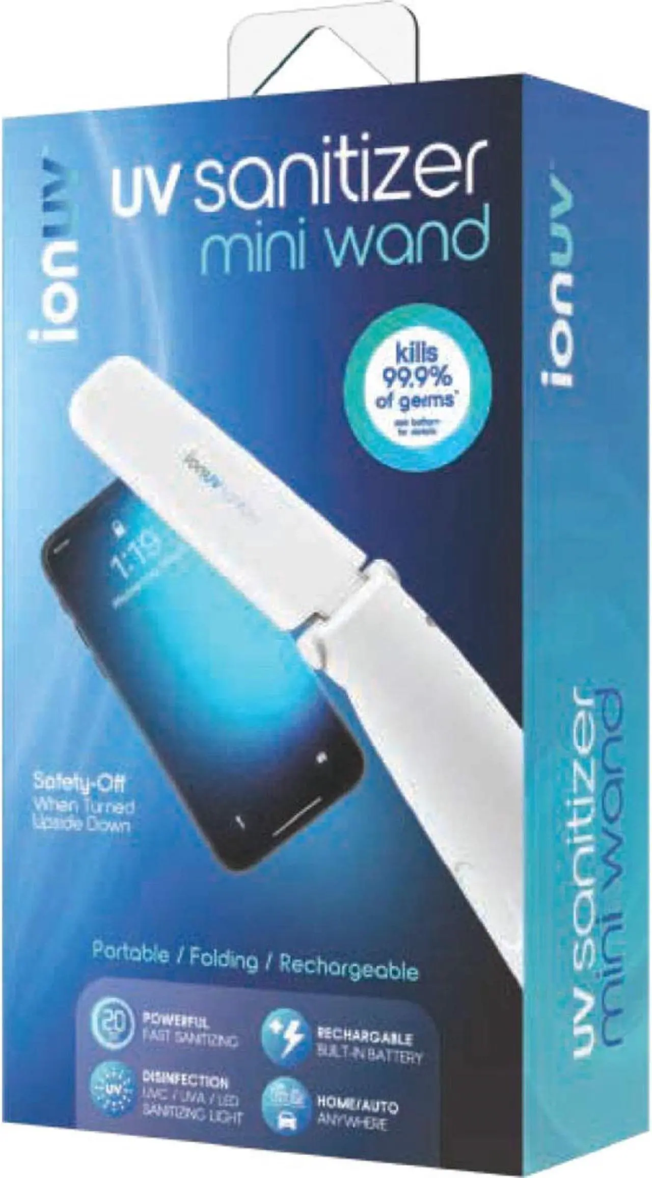 Alt view image 4 of 6 - Tzumi Ion UV Portable Sanitizing UV-C Wand 7548ST