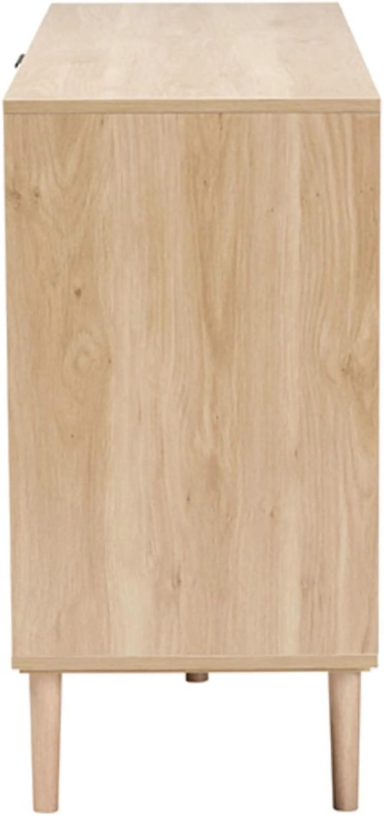 Alt view image 11 of 20 - Baxton Studio Harrison Mid-Century Modern Natural Brown Finished Wood and Natural Rattan 3-Drawer Sideboard