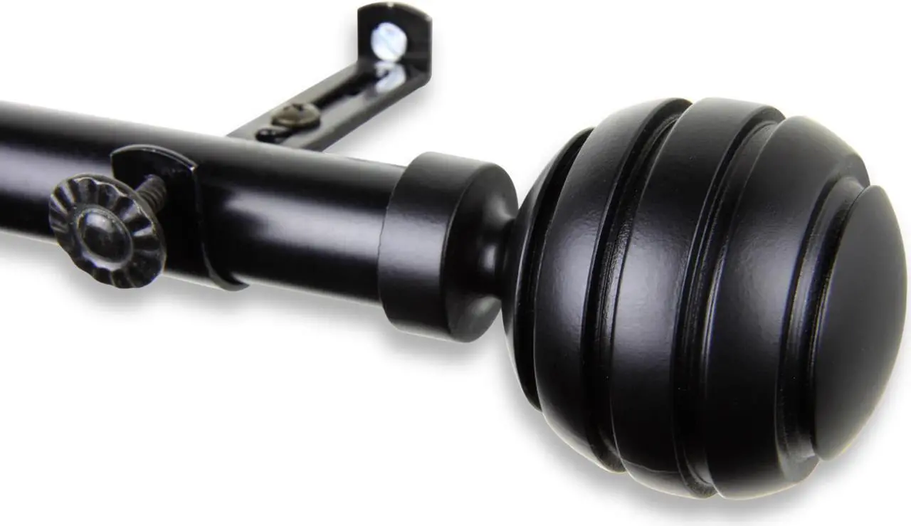 Main image of Olga Curtain Rod 3/4 inch dia. 120-170" - Black