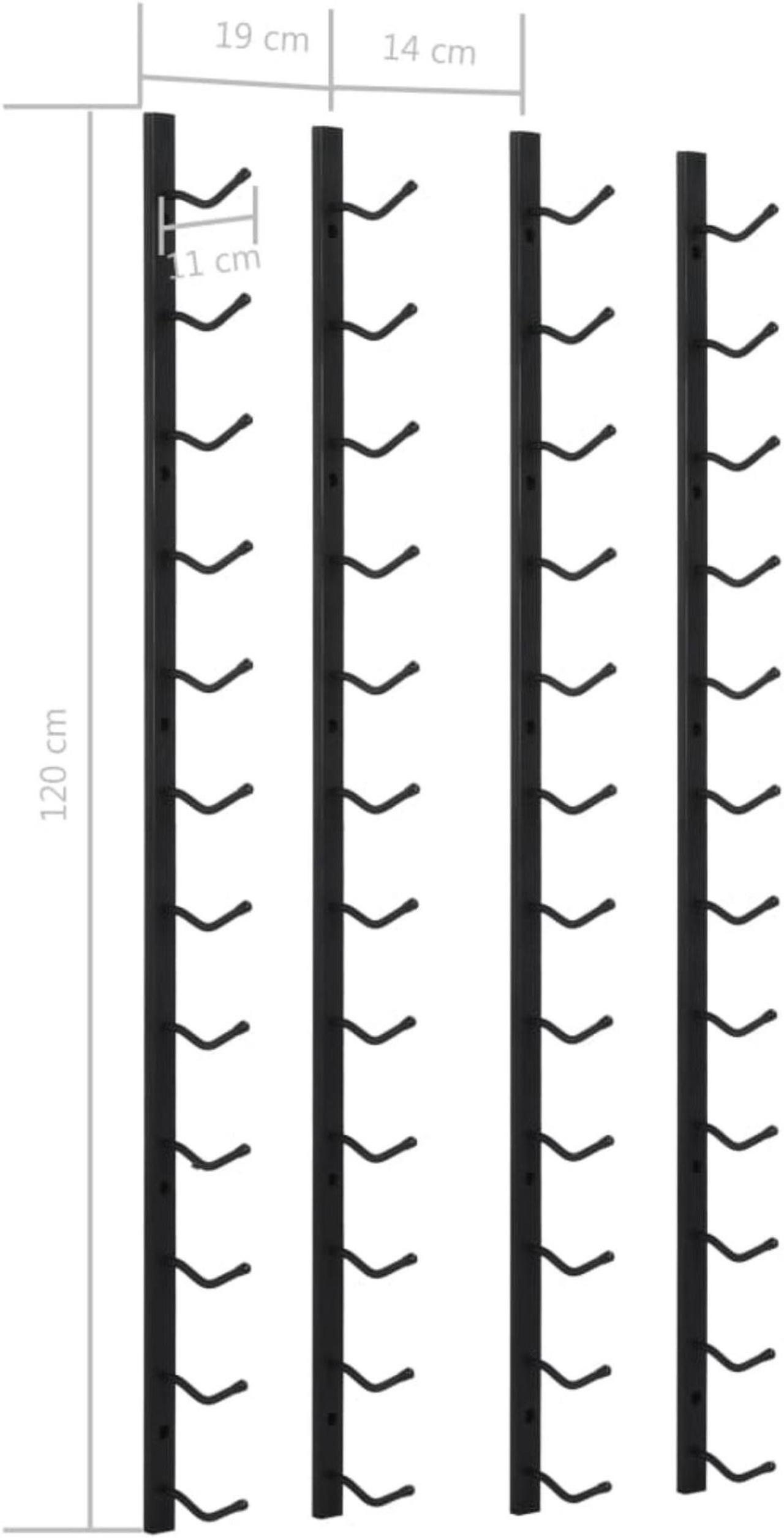 Alt view image 6 of 15 - vidaXL Wall Mounted Wine Racks for 12 Bottles 2 pcs Black Iron