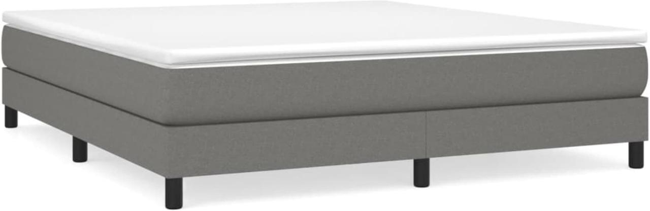 Alt view image 8 of 16 - vidaXL Bed Frame Upholstered Bedroom Furniture Dark Gray 76"x79.9" King Fabric