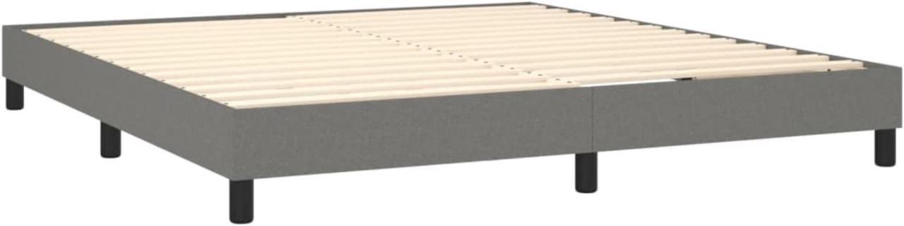 Alt view image 10 of 16 - vidaXL Bed Frame Upholstered Bedroom Furniture Dark Gray 76"x79.9" King Fabric