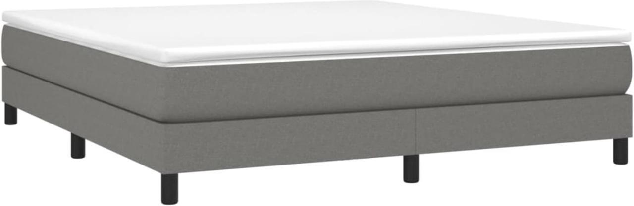 Alt view image 9 of 16 - vidaXL Bed Frame Upholstered Bedroom Furniture Dark Gray 76"x79.9" King Fabric