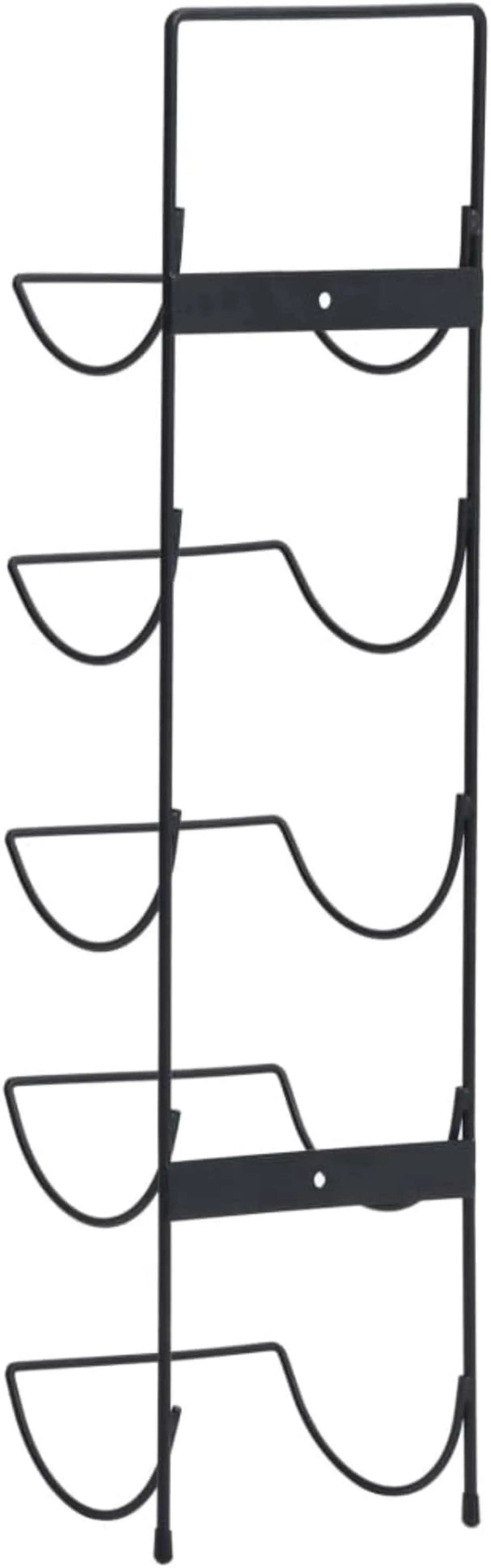 Alt view image 5 of 15 - vidaXL Wall Mounted Wine Rack for 5 Bottles Black Iron