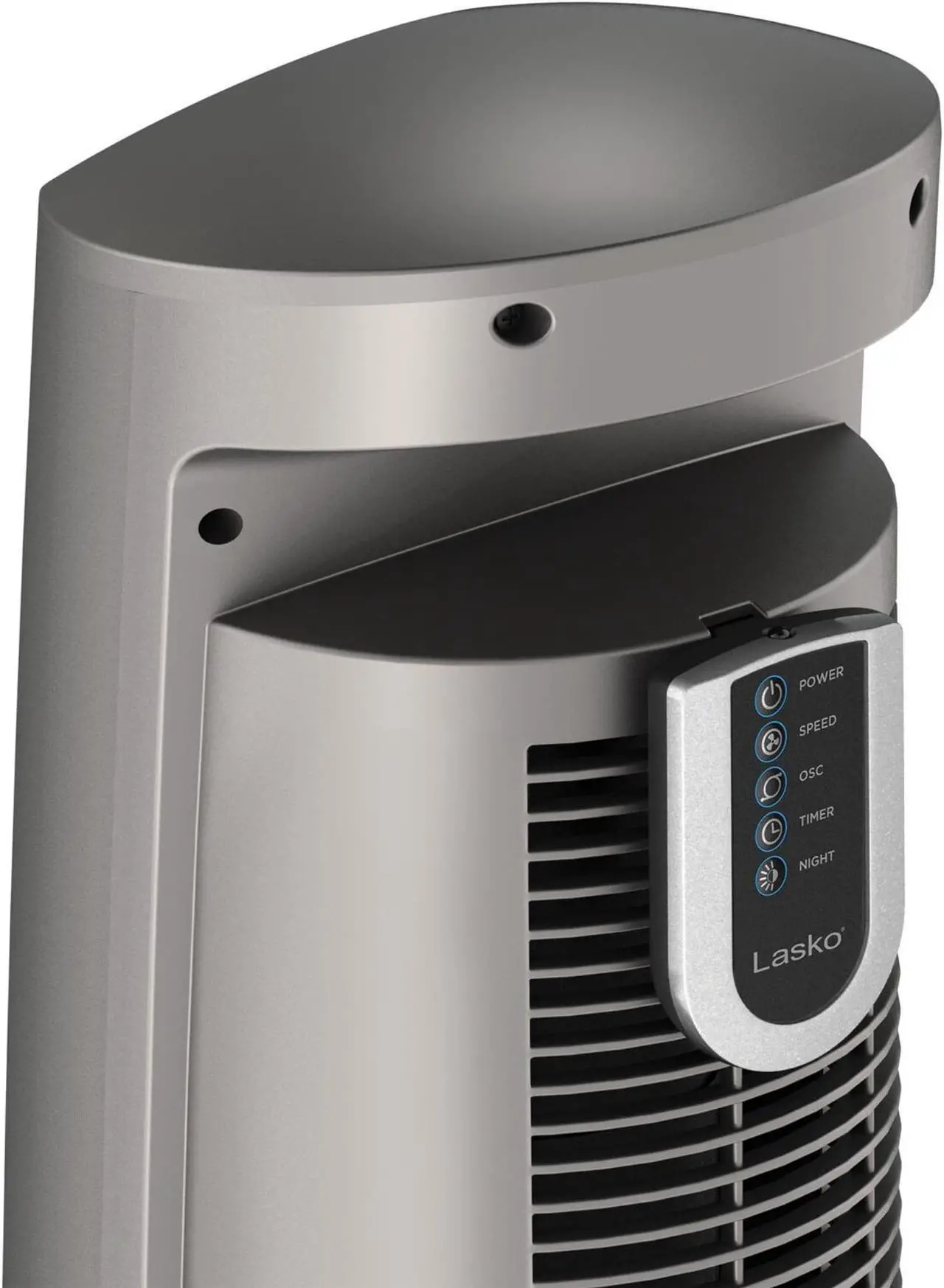 Alt view image 9 of 15 - Lasko 43" Wind Curve Nighttime Setting Tower Fan with Remote Control, Silverwood