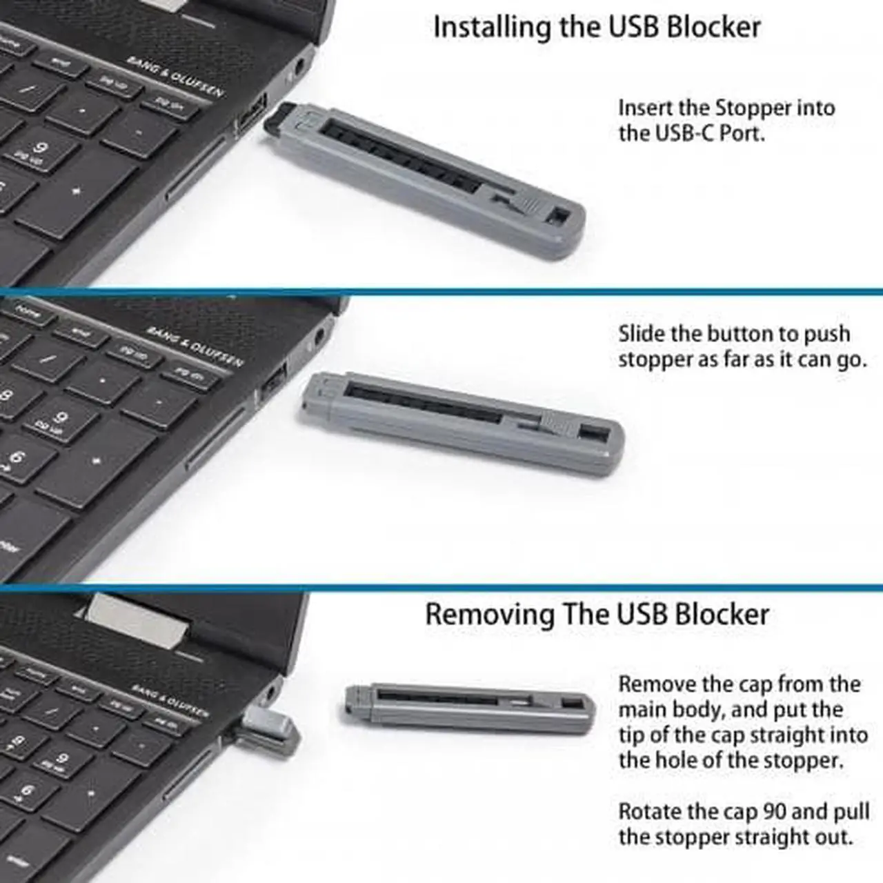 Alt view image 16 of 17 - USB Port Blocker with 1 Key and 6 USB Type A Lock