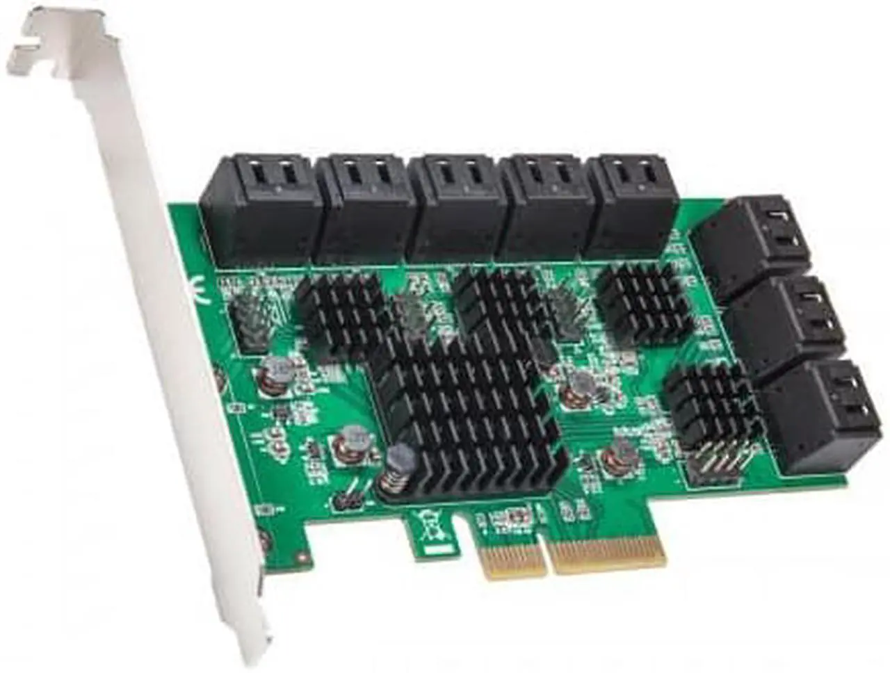 Alt view image 7 of 11 - 16 Port SATA III PCIe x4 (x2 Bandwidth) NON-RAID Expansion Card