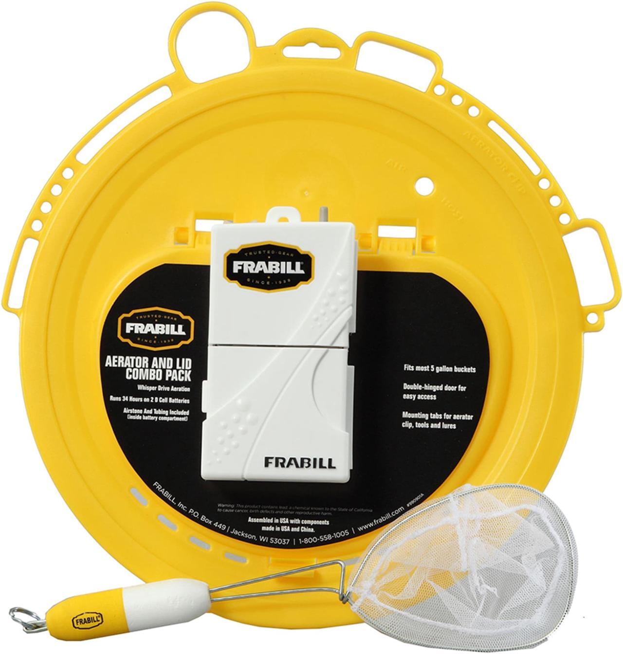 Alt view image 2 of 2 - Frabill Aerator Lid Combo Pack | Portable Aerator for Live Bait Storage | Lid fits most 4.25, 5 and 6-Gallon Buckets
