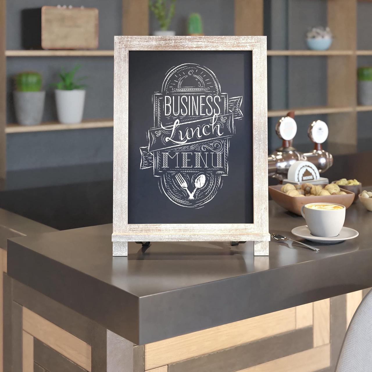Alt view image 2 of 12 - Canterbury 12" x 17" Weathered Tabletop Magnetic Chalkboards with Metal Scrolled Legs, Hanging Wall Chalkboards, Countertop Memo Boards, Set of 10