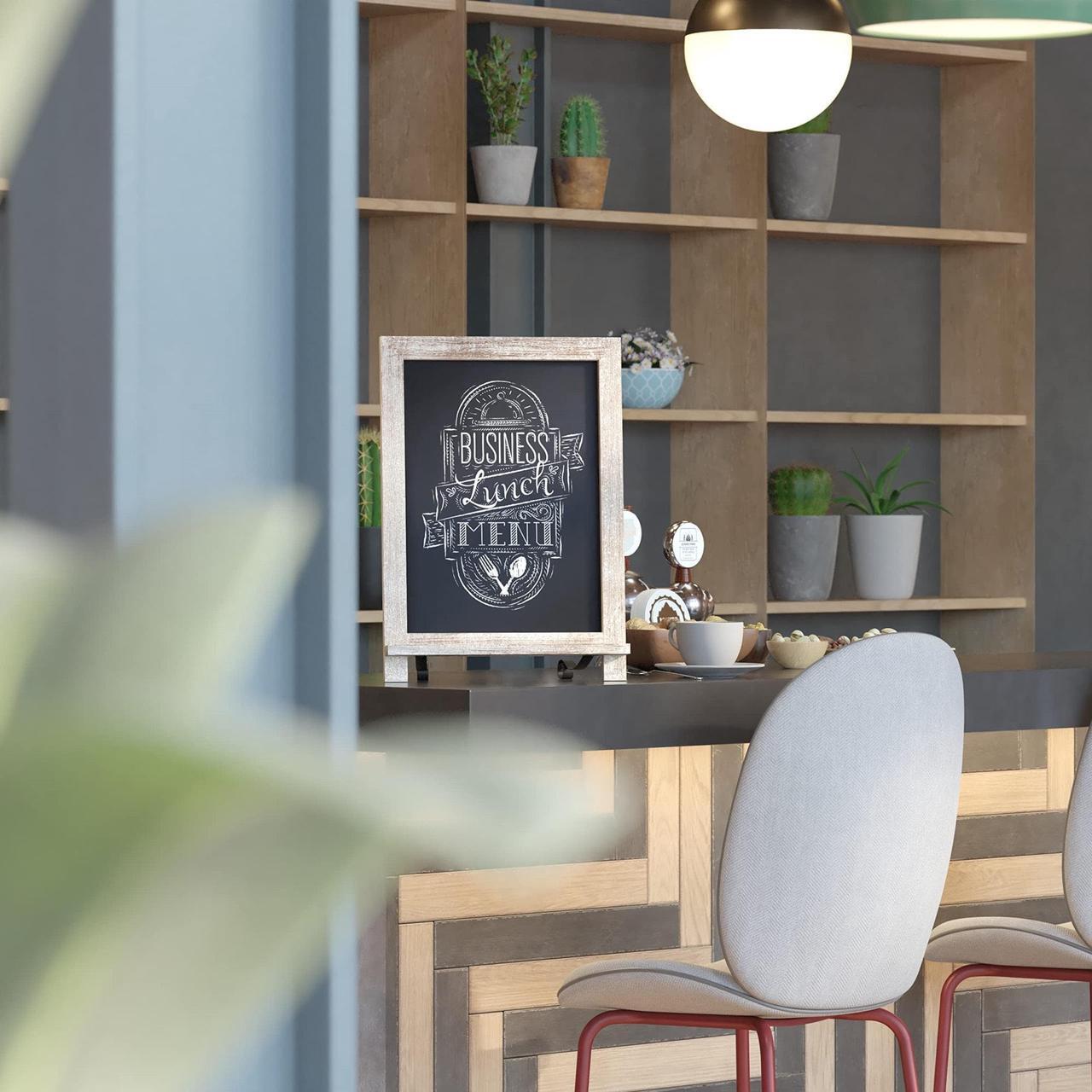 Alt view image 3 of 12 - Canterbury 12" x 17" Weathered Tabletop Magnetic Chalkboards with Metal Scrolled Legs, Hanging Wall Chalkboards, Countertop Memo Boards, Set of 10