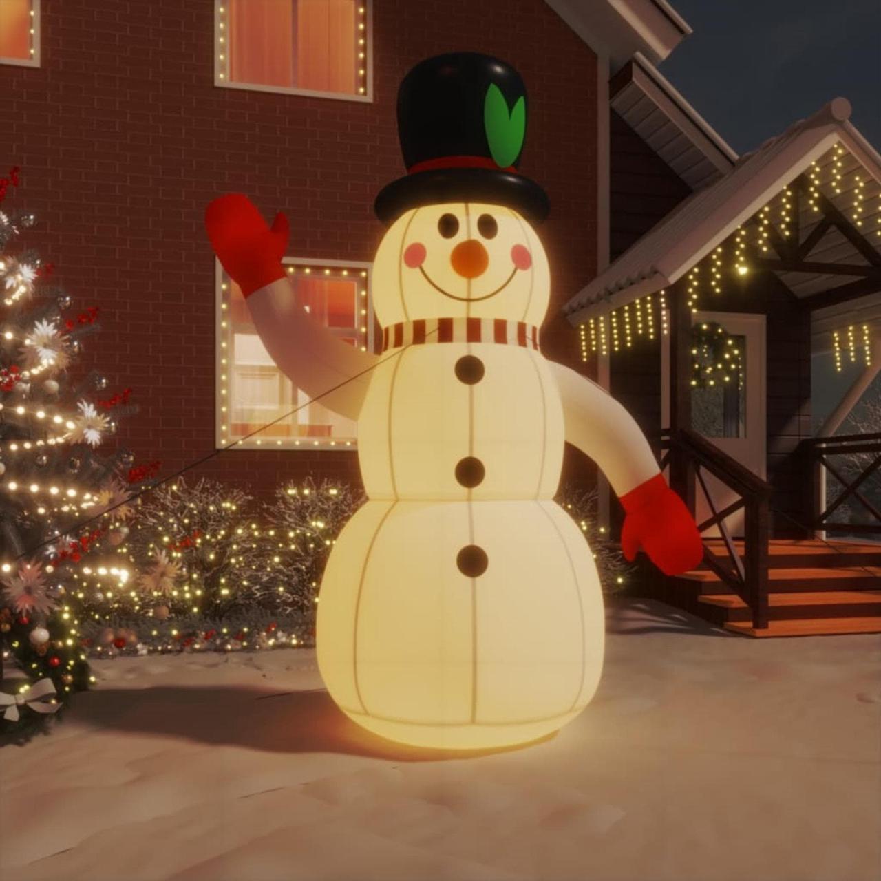 Alt view image 4 of 13 - vidaXL Inflatable Snowman with LEDs 10 ft