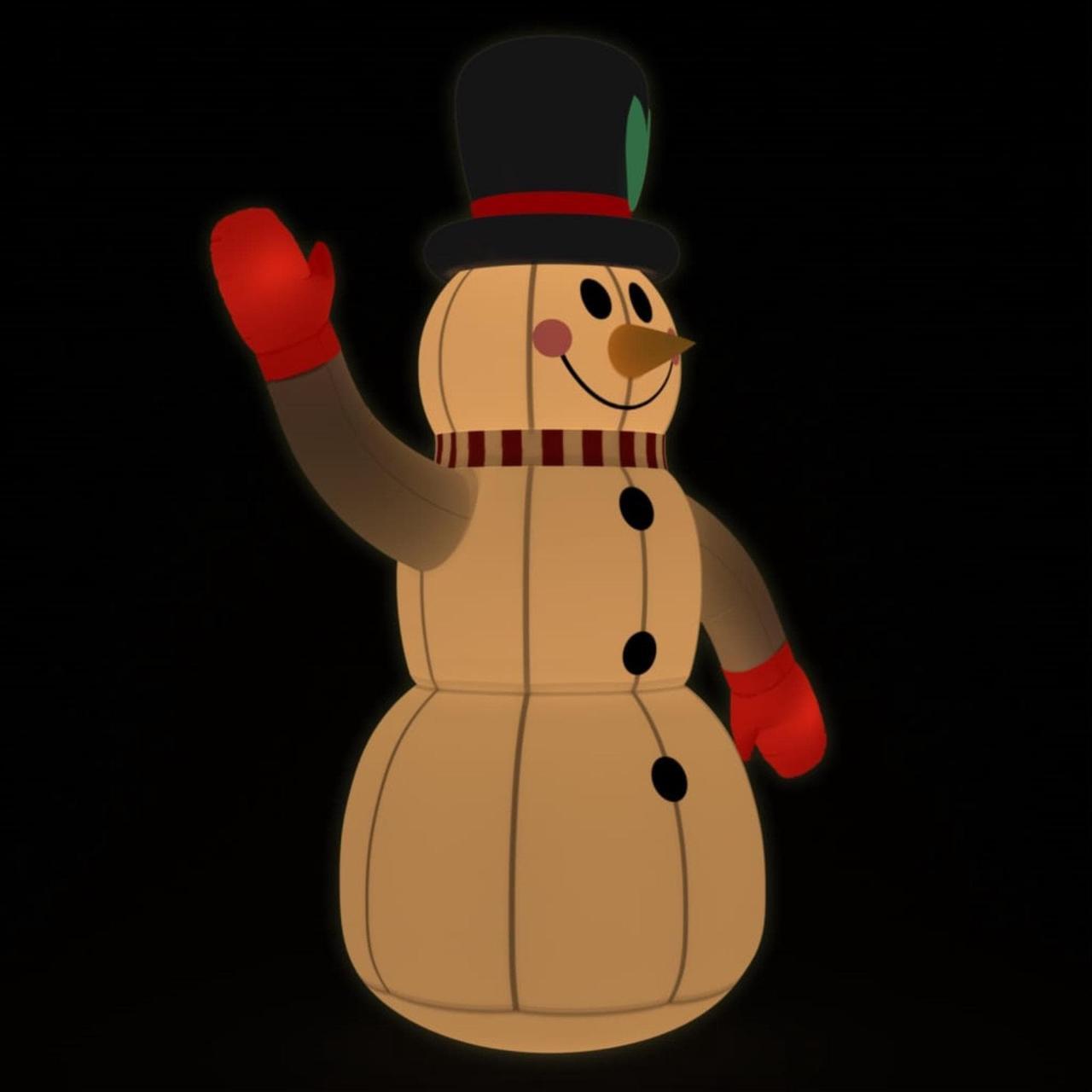 Alt view image 5 of 13 - vidaXL Inflatable Snowman with LEDs 10 ft