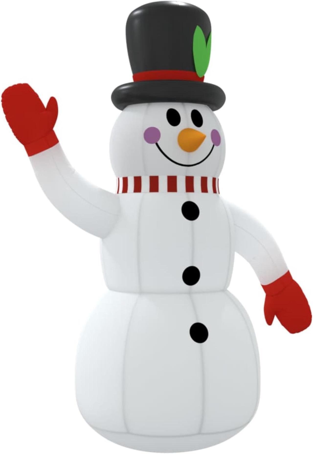 Alt view image 6 of 13 - vidaXL Inflatable Snowman with LEDs 10 ft