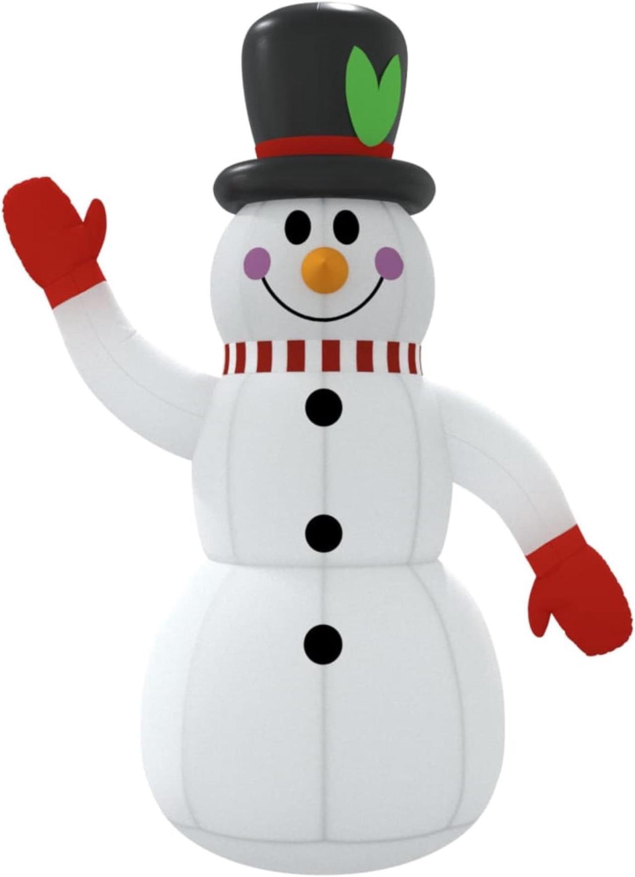 Alt view image 7 of 13 - vidaXL Inflatable Snowman with LEDs 10 ft