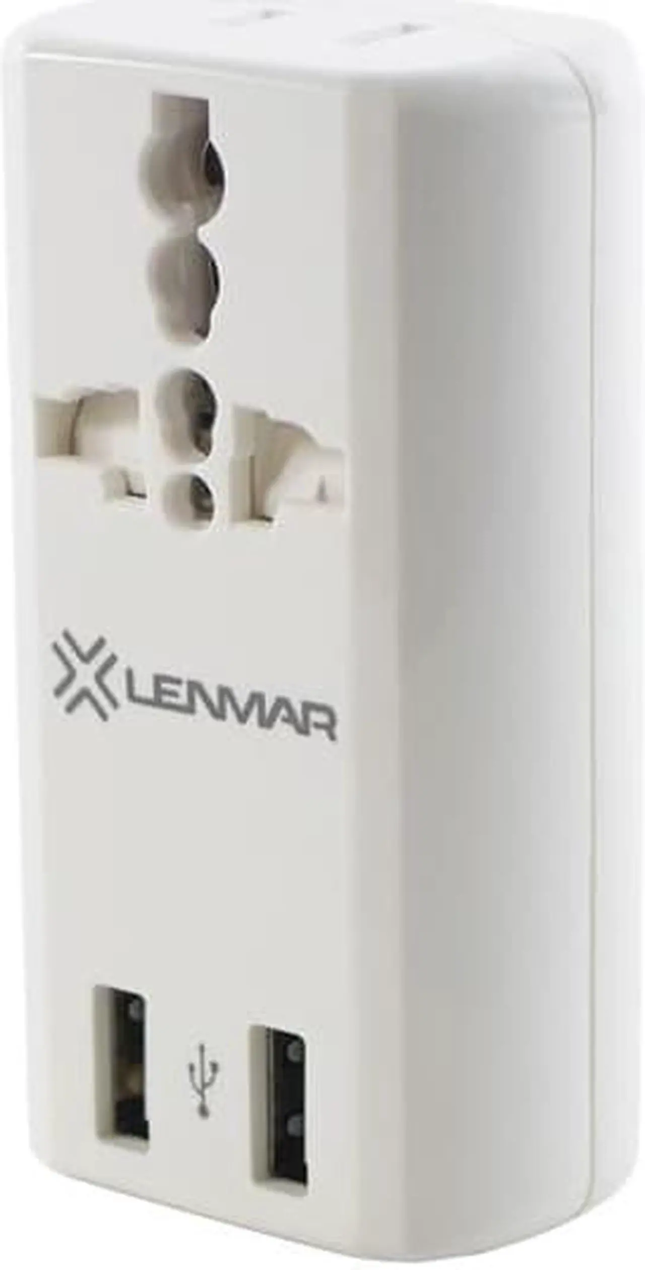 Alt view image 5 of 6 - Lenmar Ac150usbw Ultra Compact All-in-one Travel Adapter With Usb Port (white)