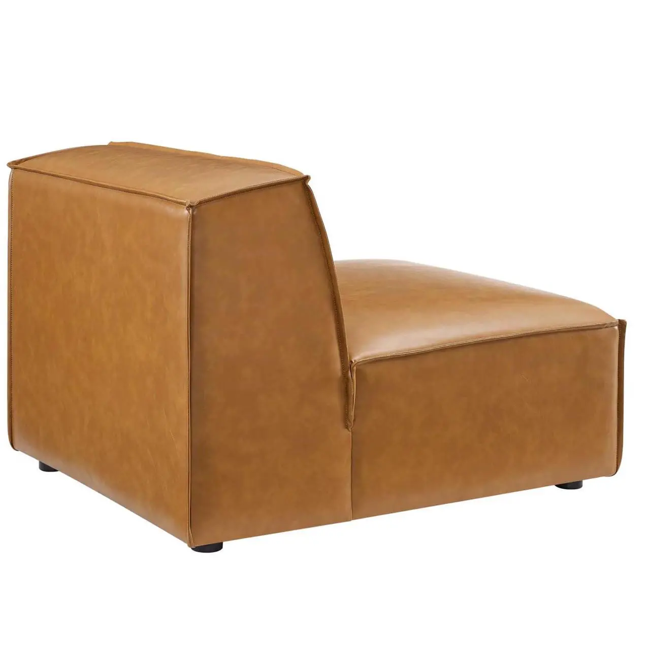Alt view image 3 of 6 - Restore Vegan Leather Sectional Sofa Armless Chair Tan