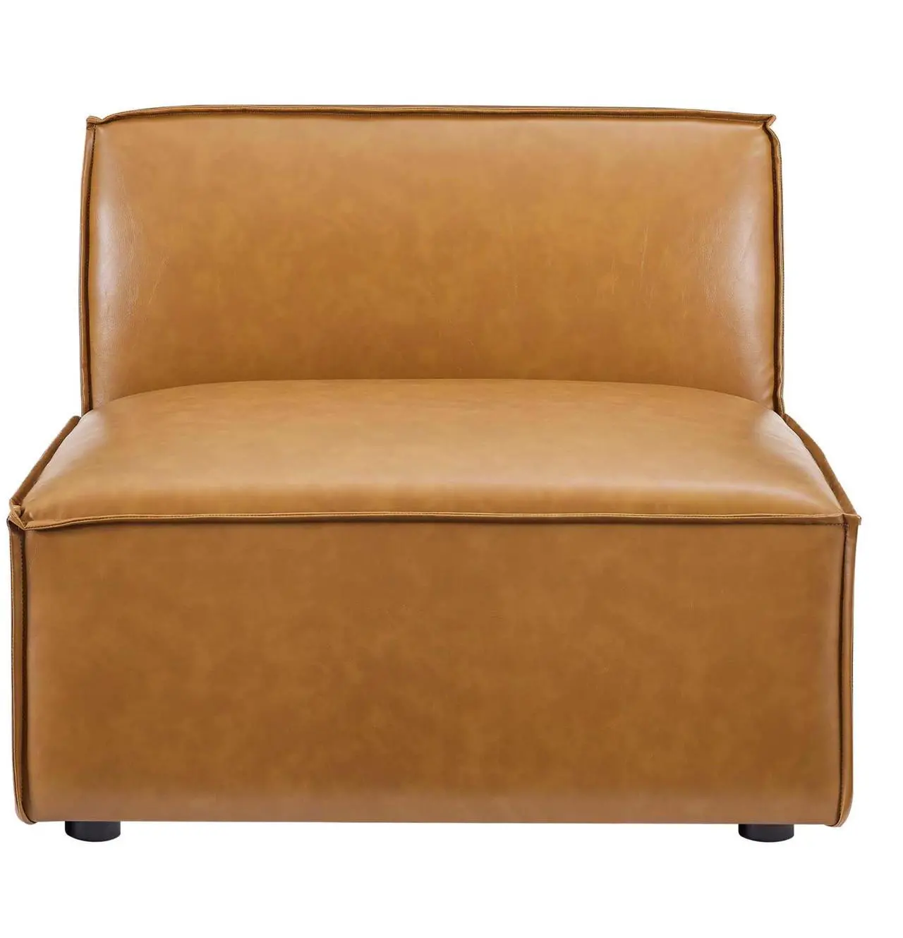 Alt view image 4 of 6 - Restore Vegan Leather Sectional Sofa Armless Chair Tan
