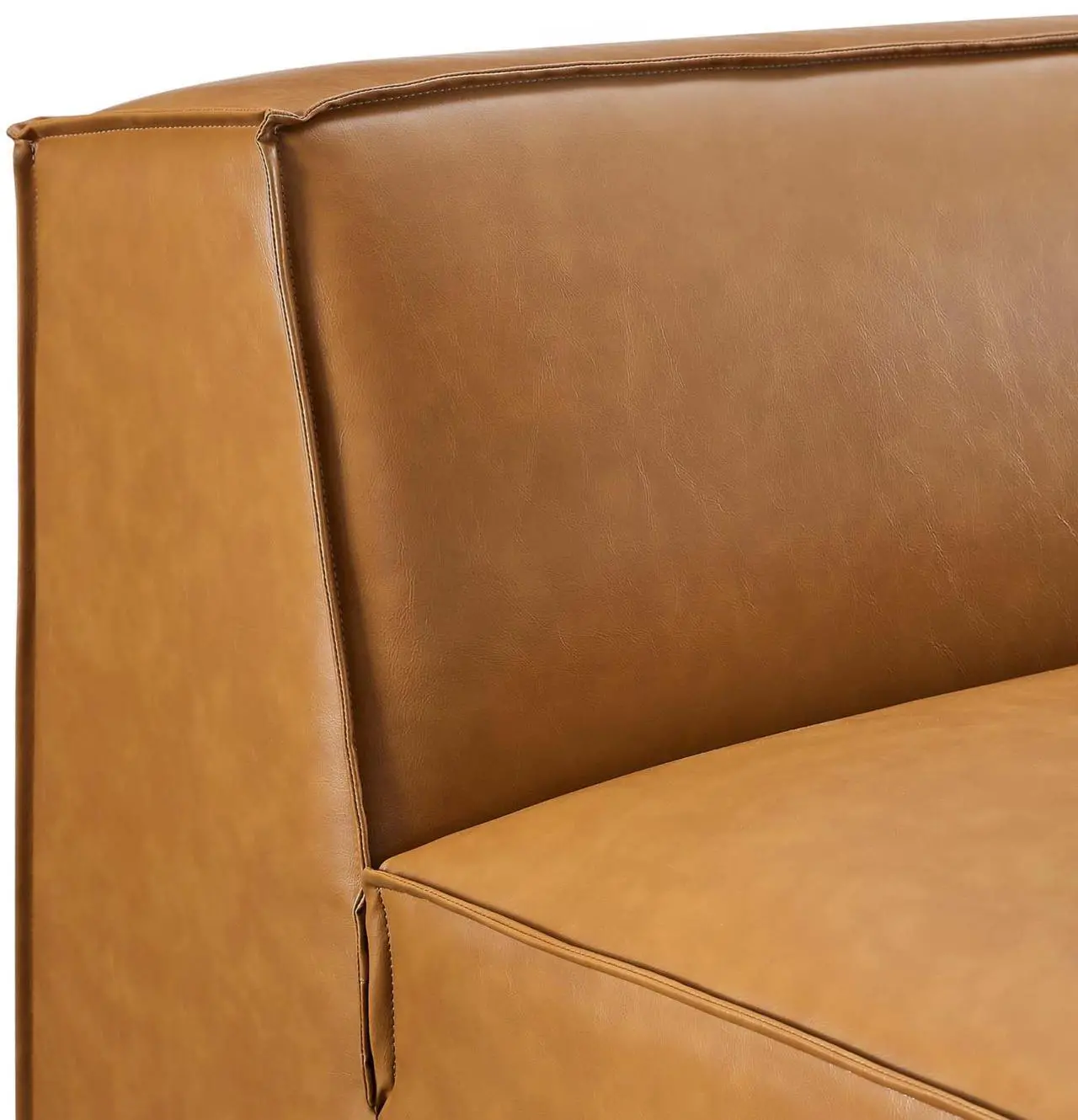 Alt view image 5 of 6 - Restore Vegan Leather Sectional Sofa Armless Chair Tan