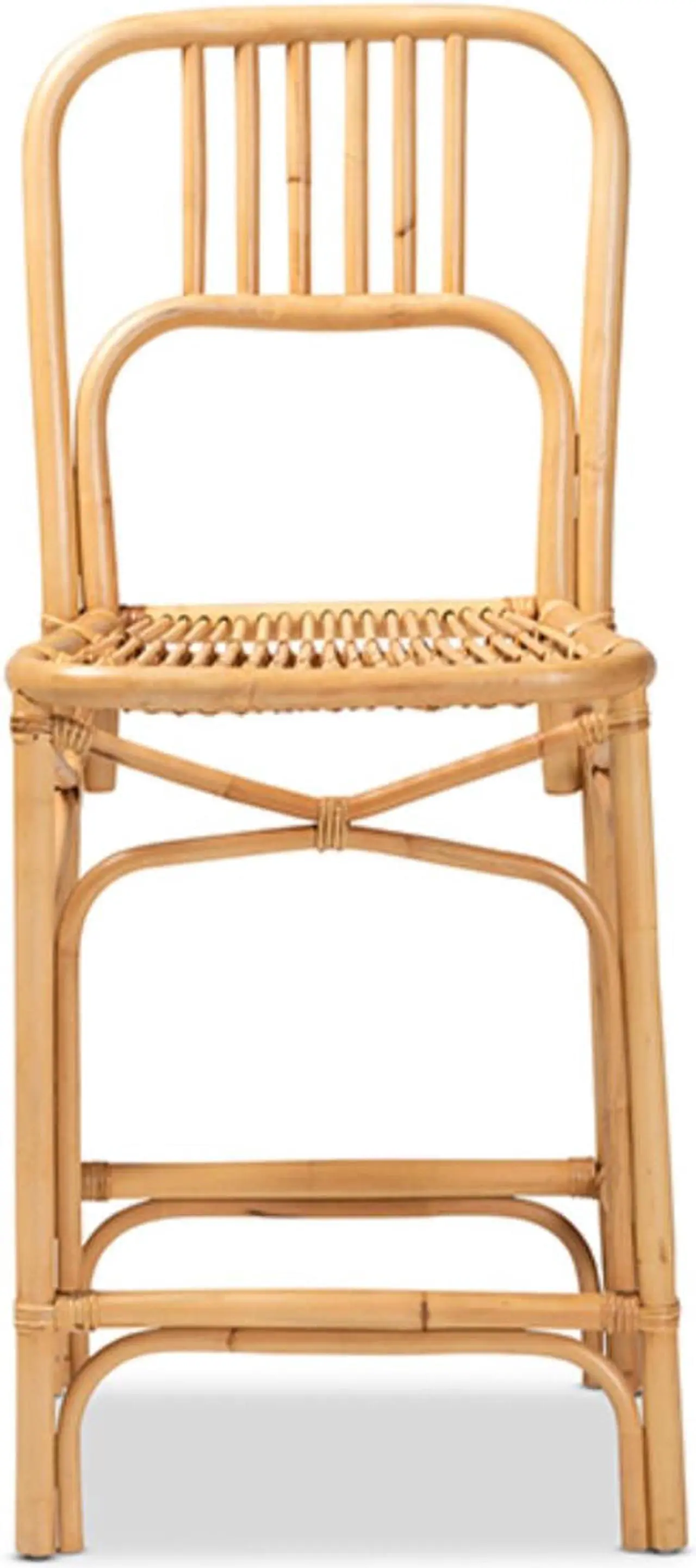 Alt view image 9 of 20 - Baxton Studio Ivora Modern Bohemian Natural Brown Rattan Counter Stool